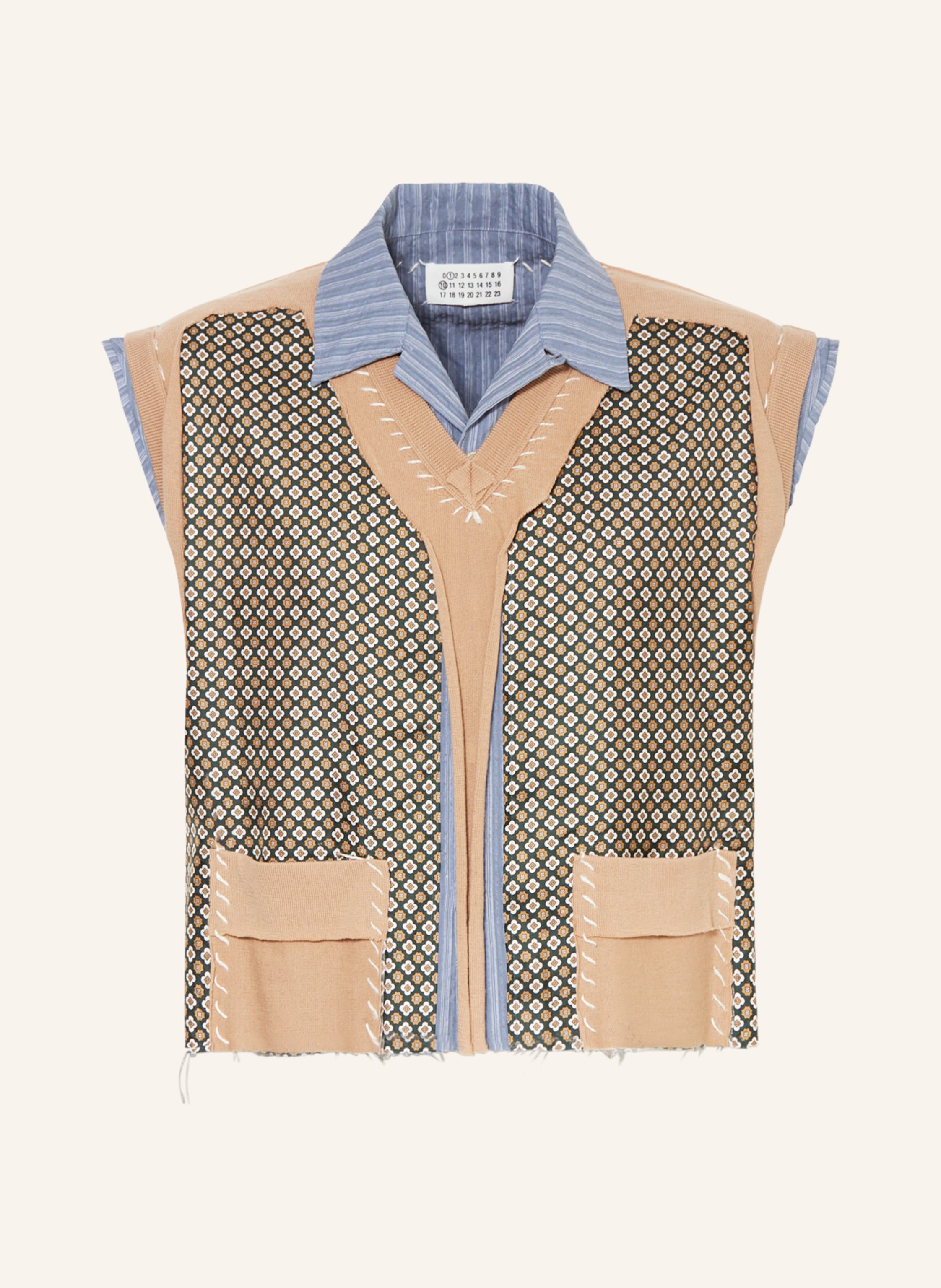 Maison Margiela Shirt comfort fit in mixed materials in blue