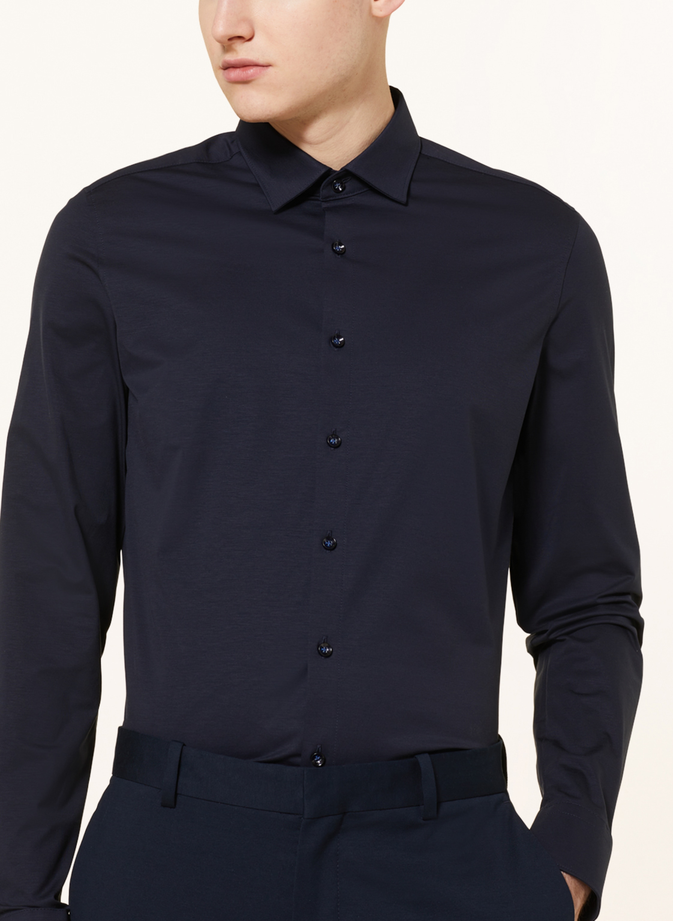 Thumbnail - Olymp Jerseyhemd No. Six 24/Seven Super Slim blau