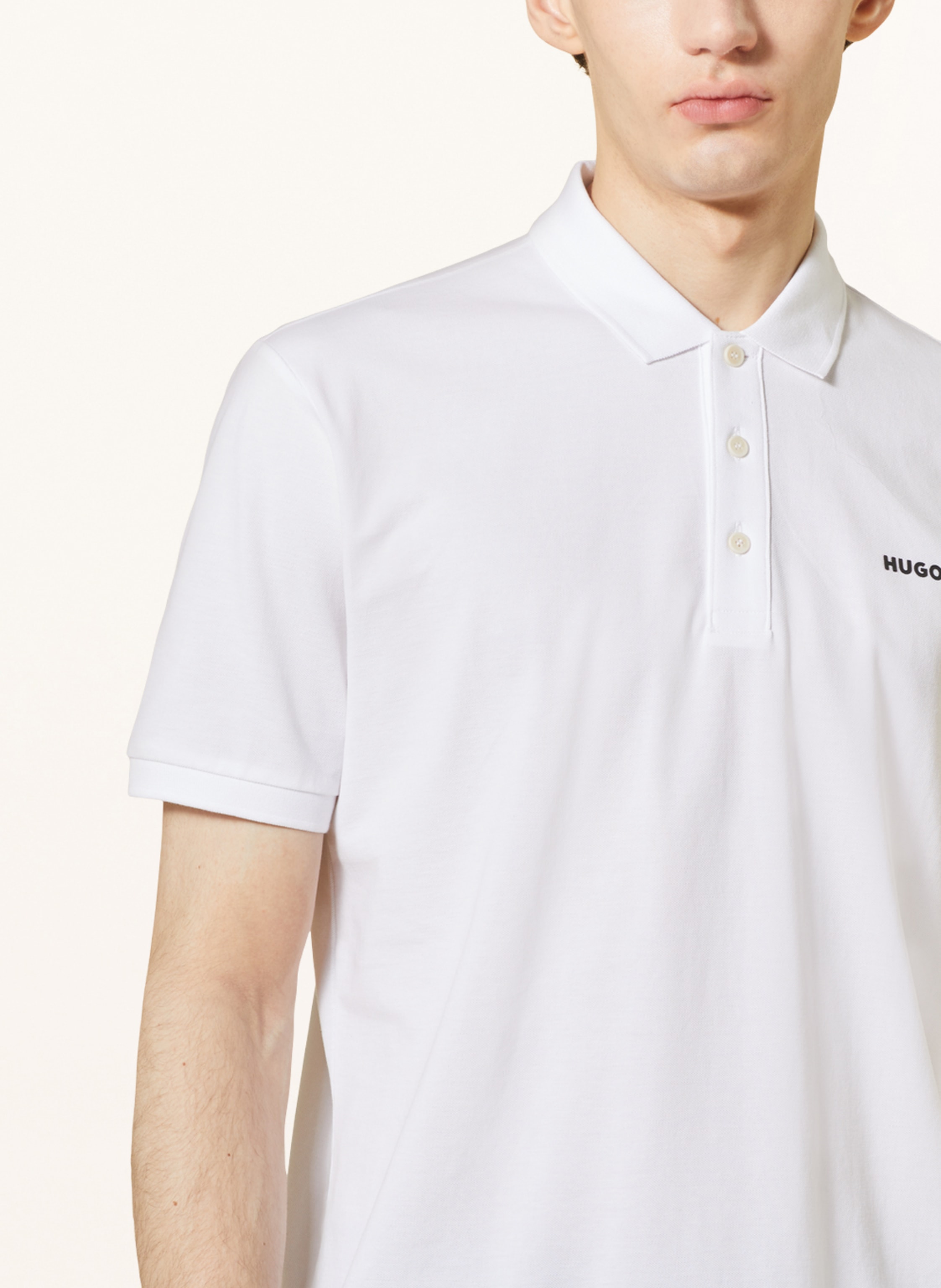 Thumbnail - Hugo Piqué-Poloshirt Donos Regular Fit weiss