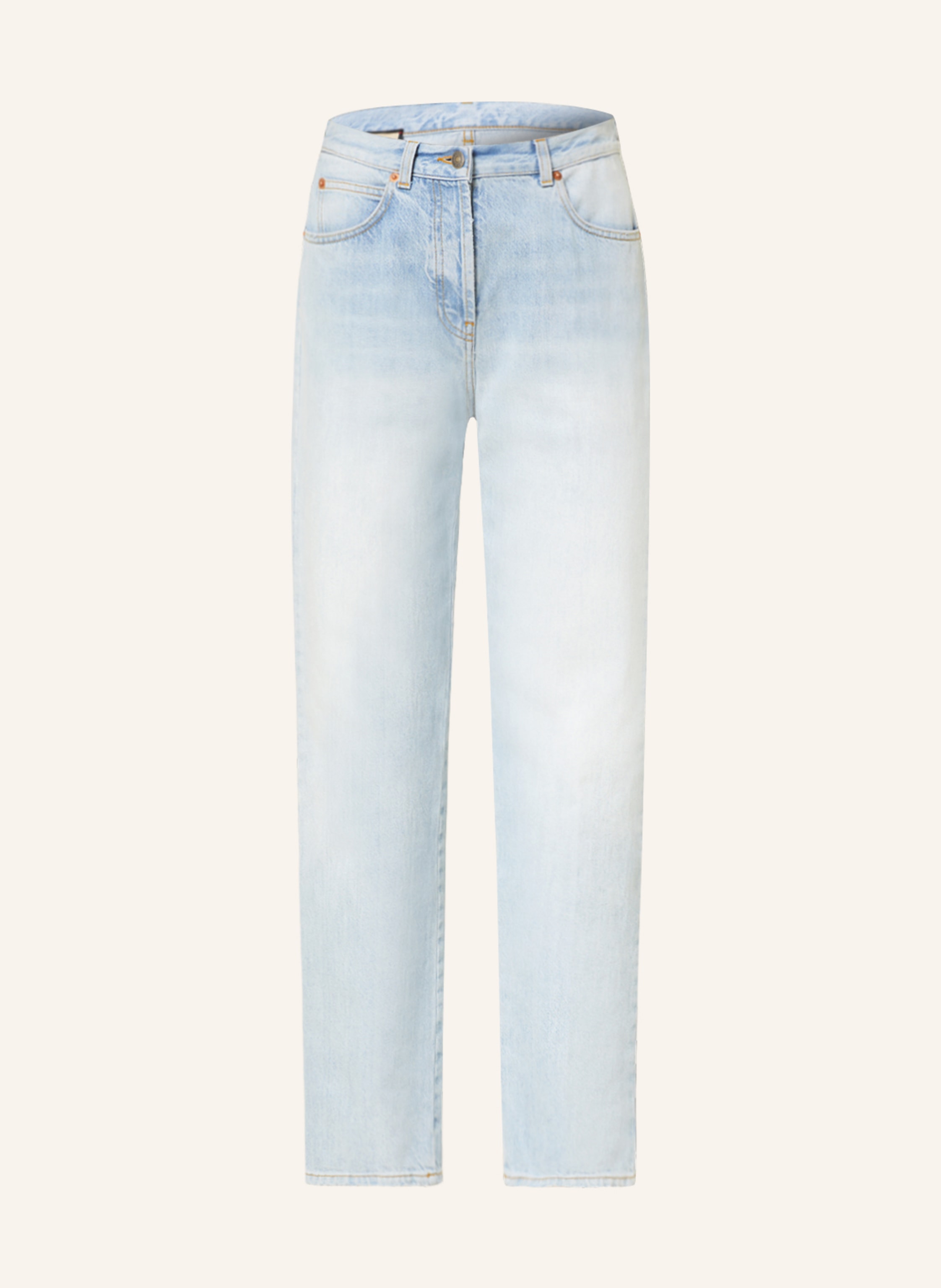 Blue GG-jacquard organic-denim straight-leg jeans, Gucci