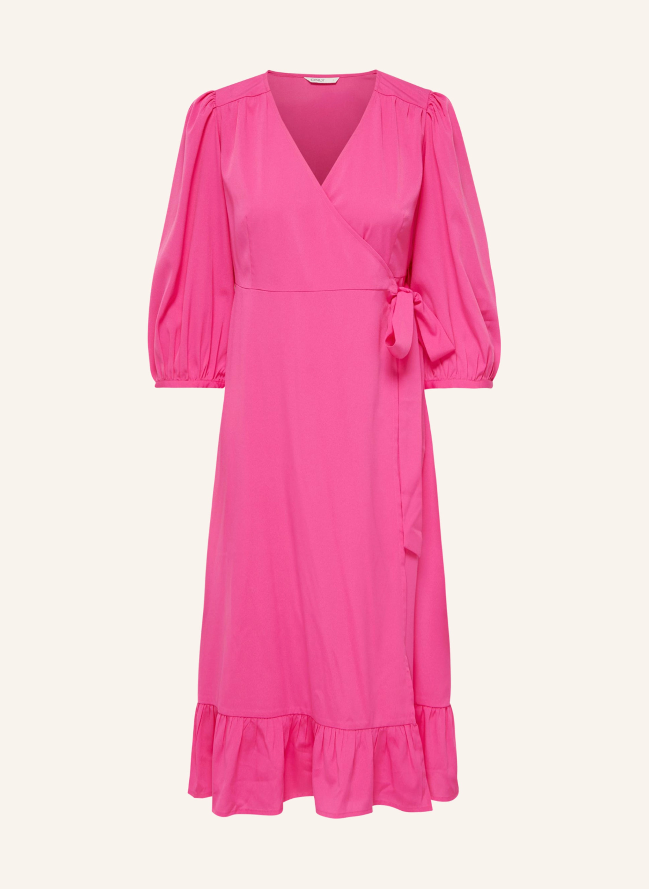 Only Wickelkleid Mit 3/4-Arm pink