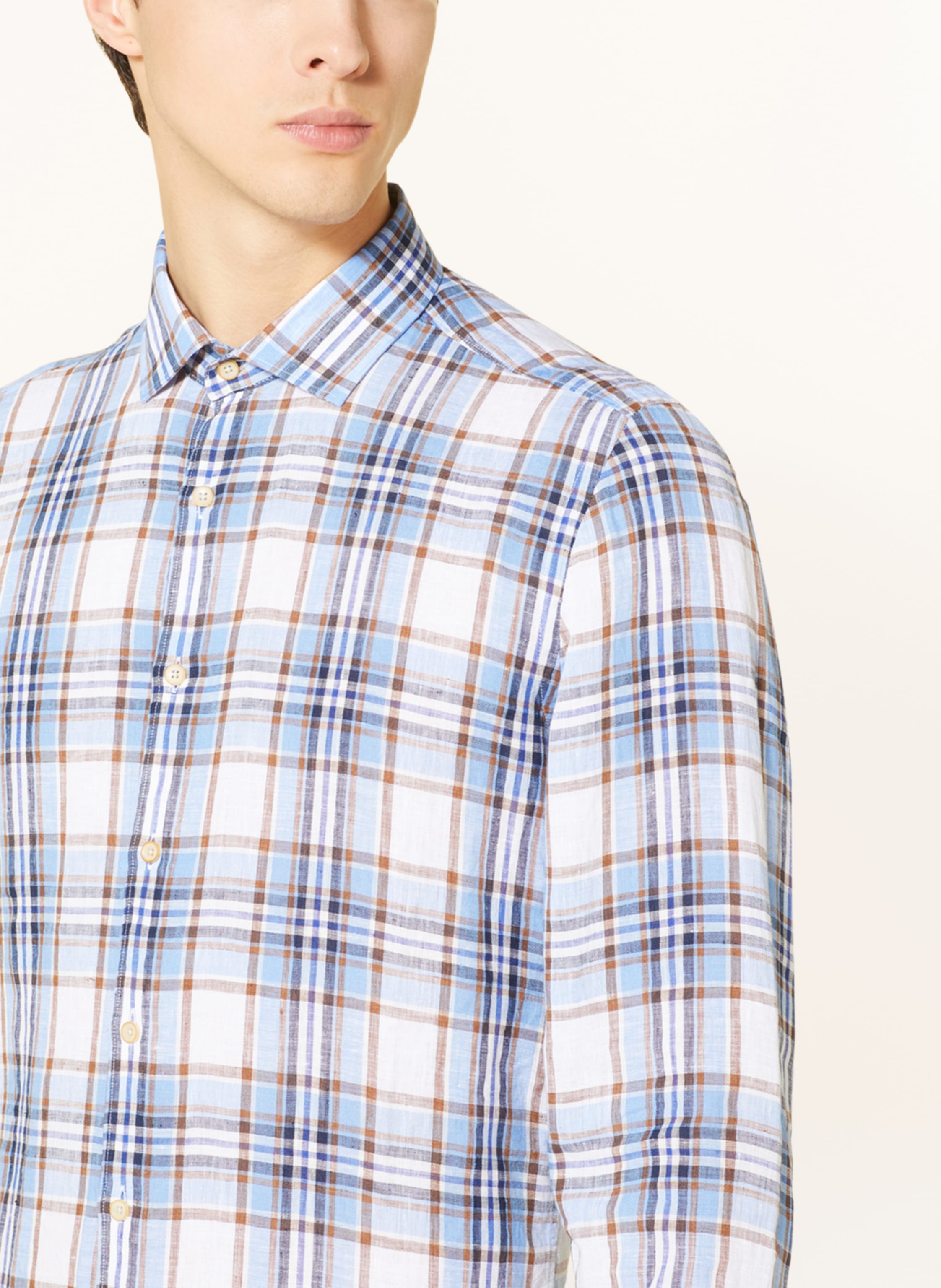 Thumbnail - Olymp Leinenhemd Level Five Body Fit blau