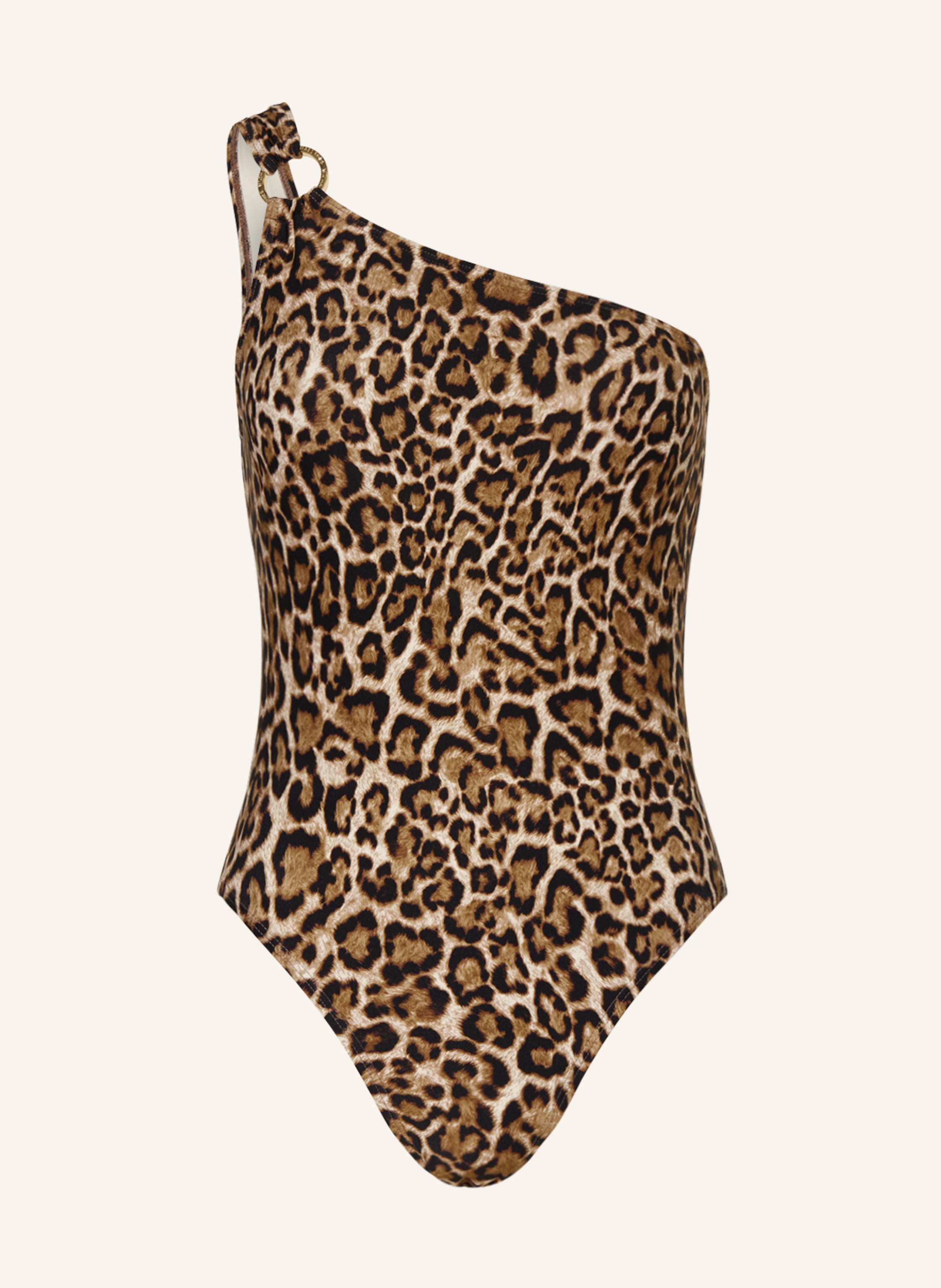 MICHAEL KORS One-shoulder swimsuit WILDCAT in brown/ black | Breuninger