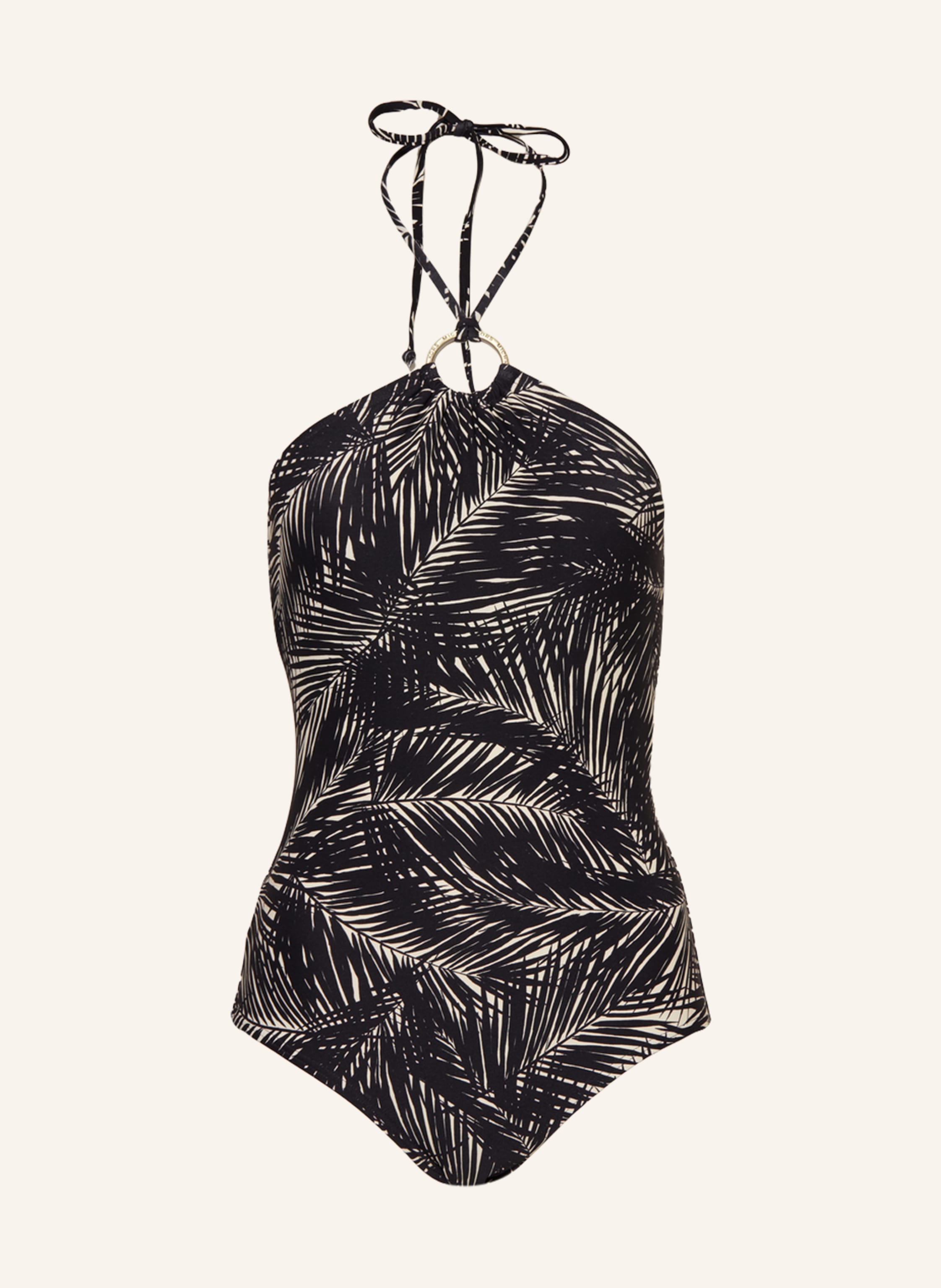 MICHAEL KORS High-neck swimsuit SONORA PALM in black/ ecru | Breuninger