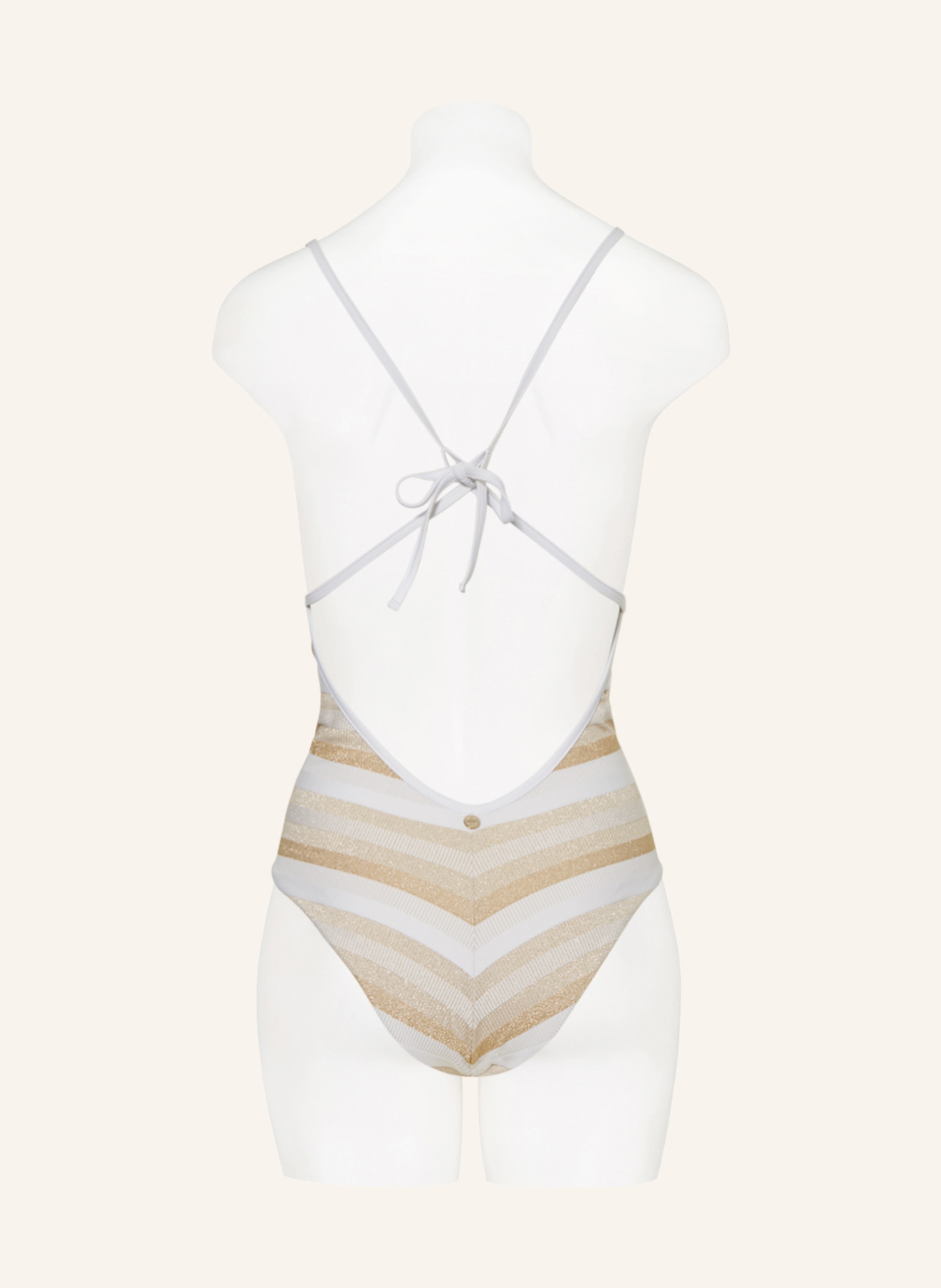 Thumbnail - Max Mara Beachwear Neckholder-Badeanzug Carina Mit Glitzergarn weiss