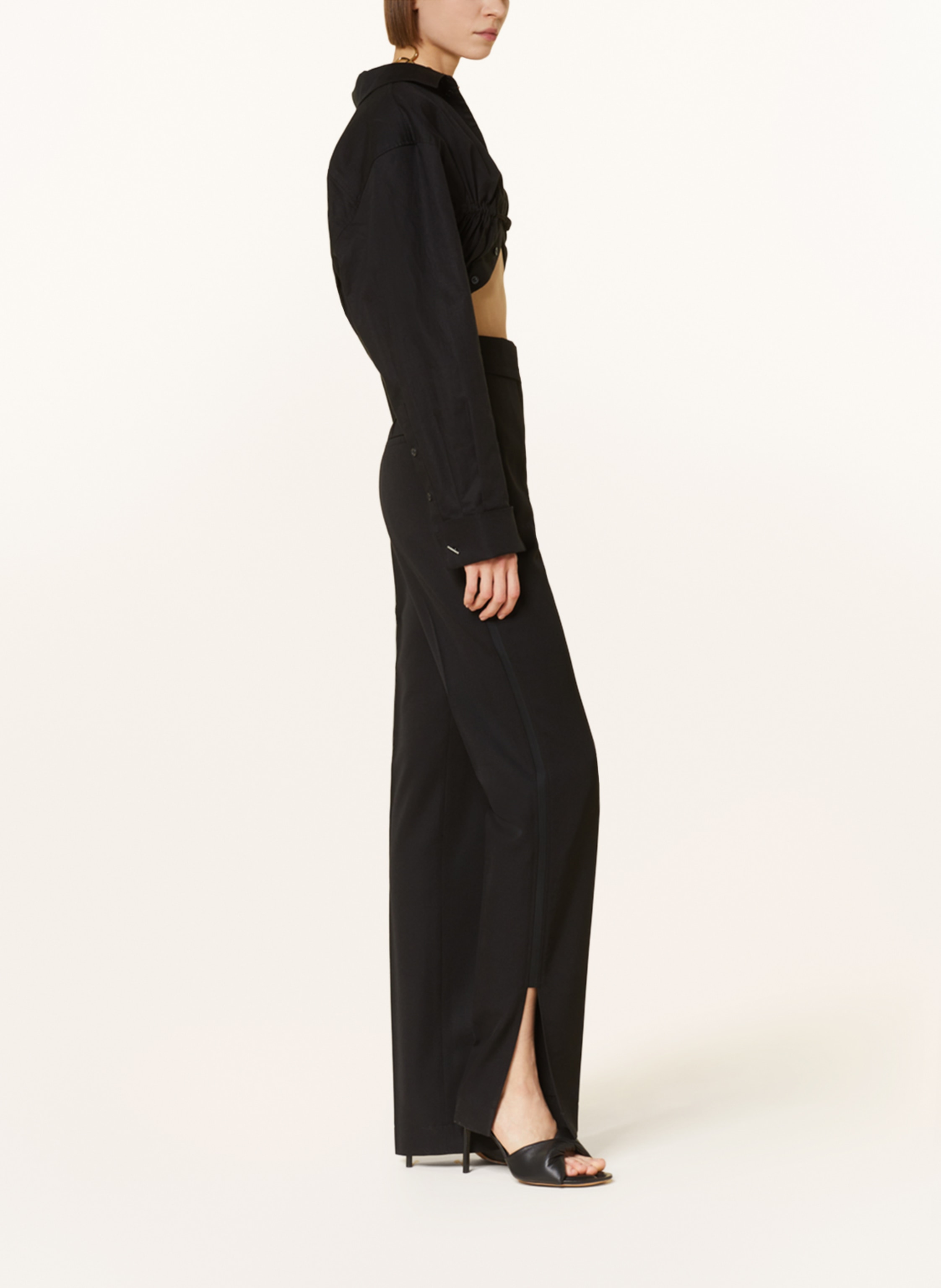 Thumbnail - Jacquemus Hose Le Pantalon Tibau Mit Galonstreifen schwarz