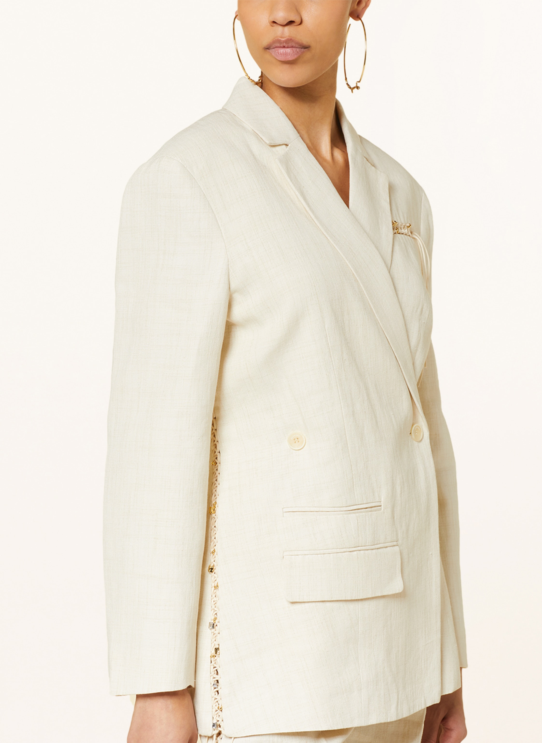 Thumbnail - Jacquemus Blazer La Veste Tibau Brodee Mit Leinen weiss