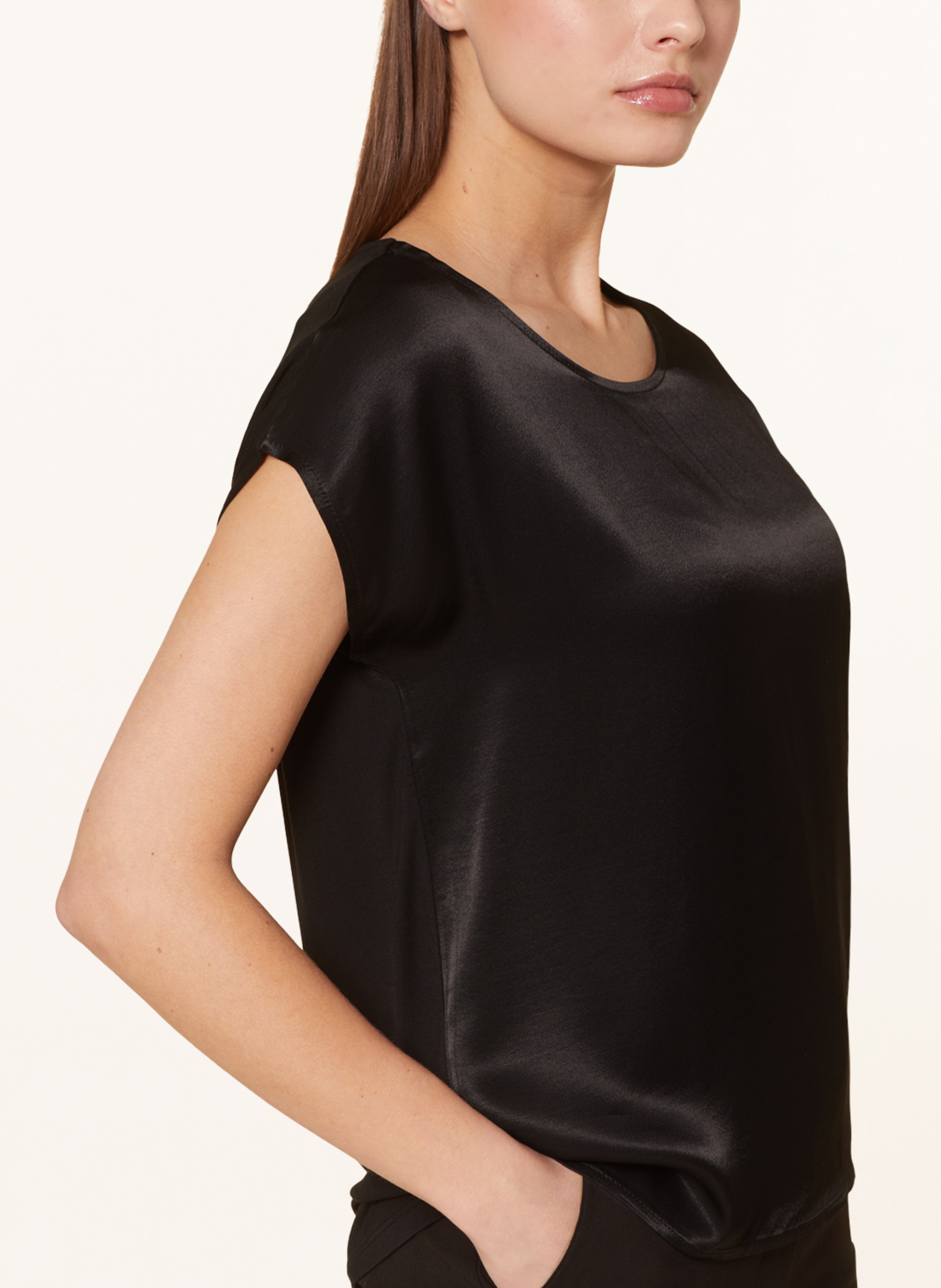 Thumbnail - More & More T-Shirt Im Materialmix schwarz