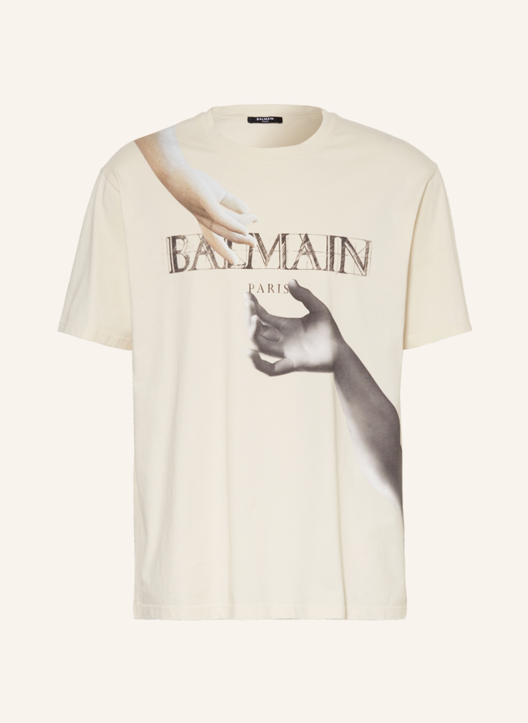 T-shirt in ecru/ brown |