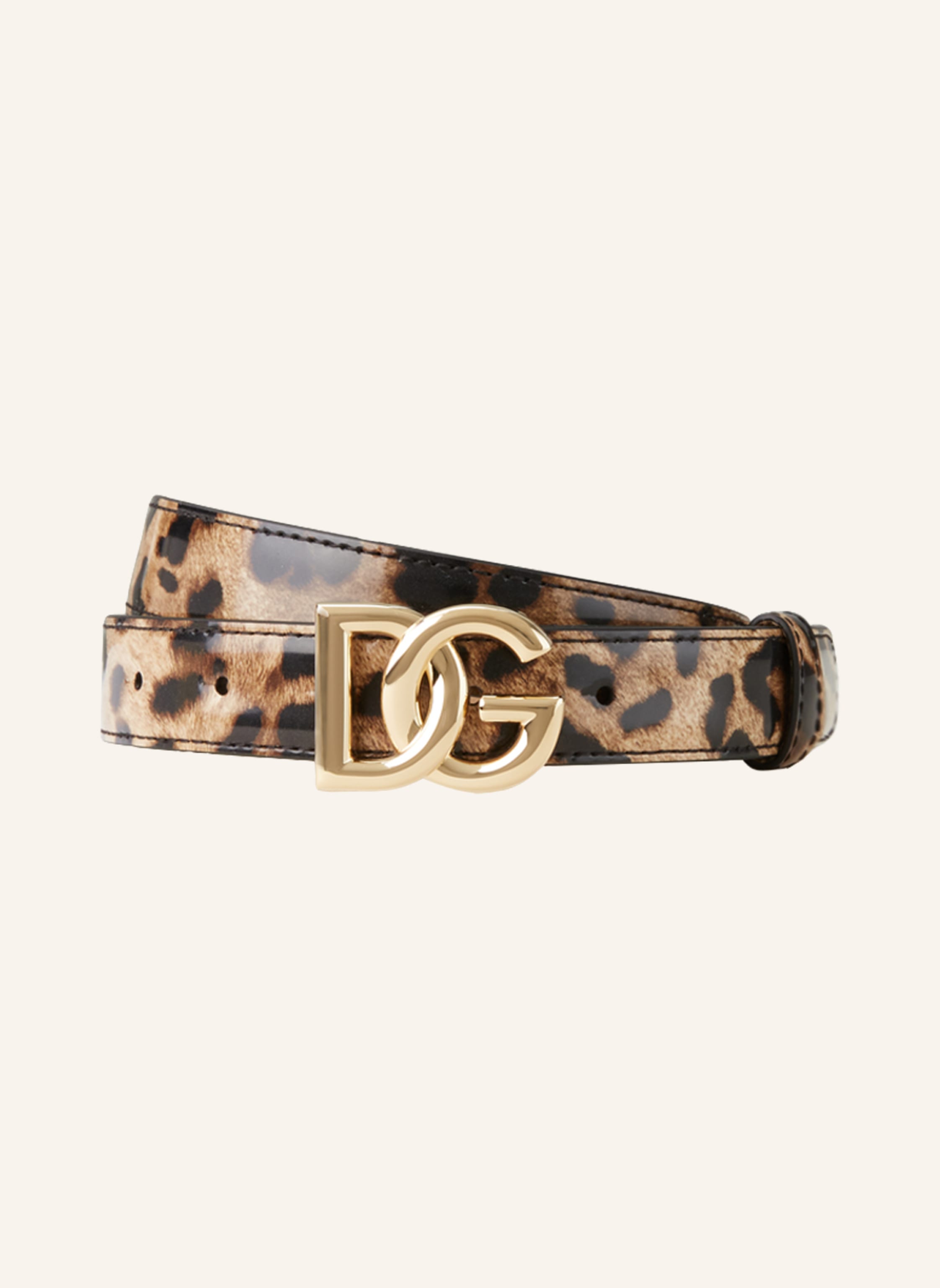 DOLCE GABBANA Leather belt in light brown black
