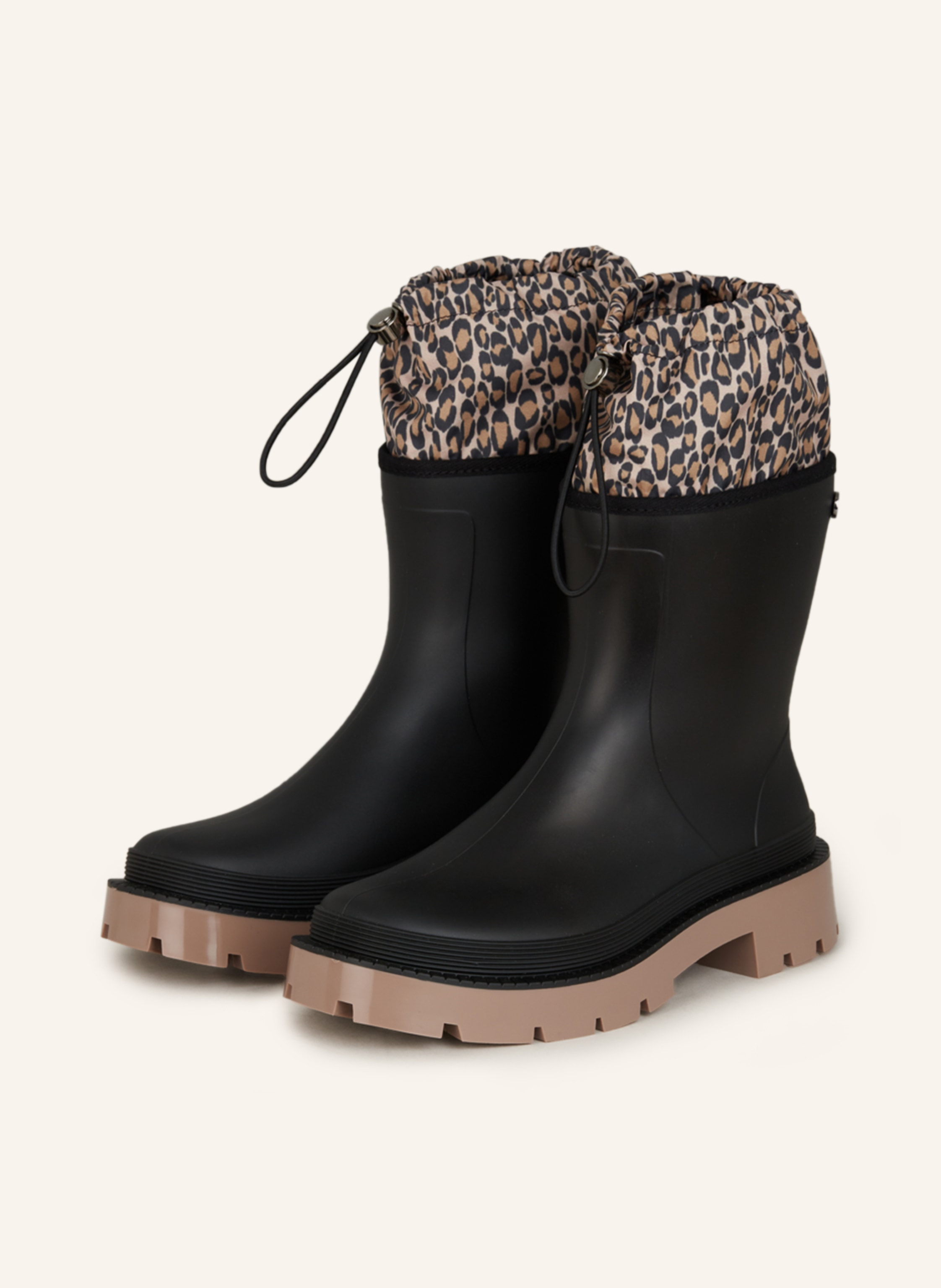 Black and deals brown rain boots