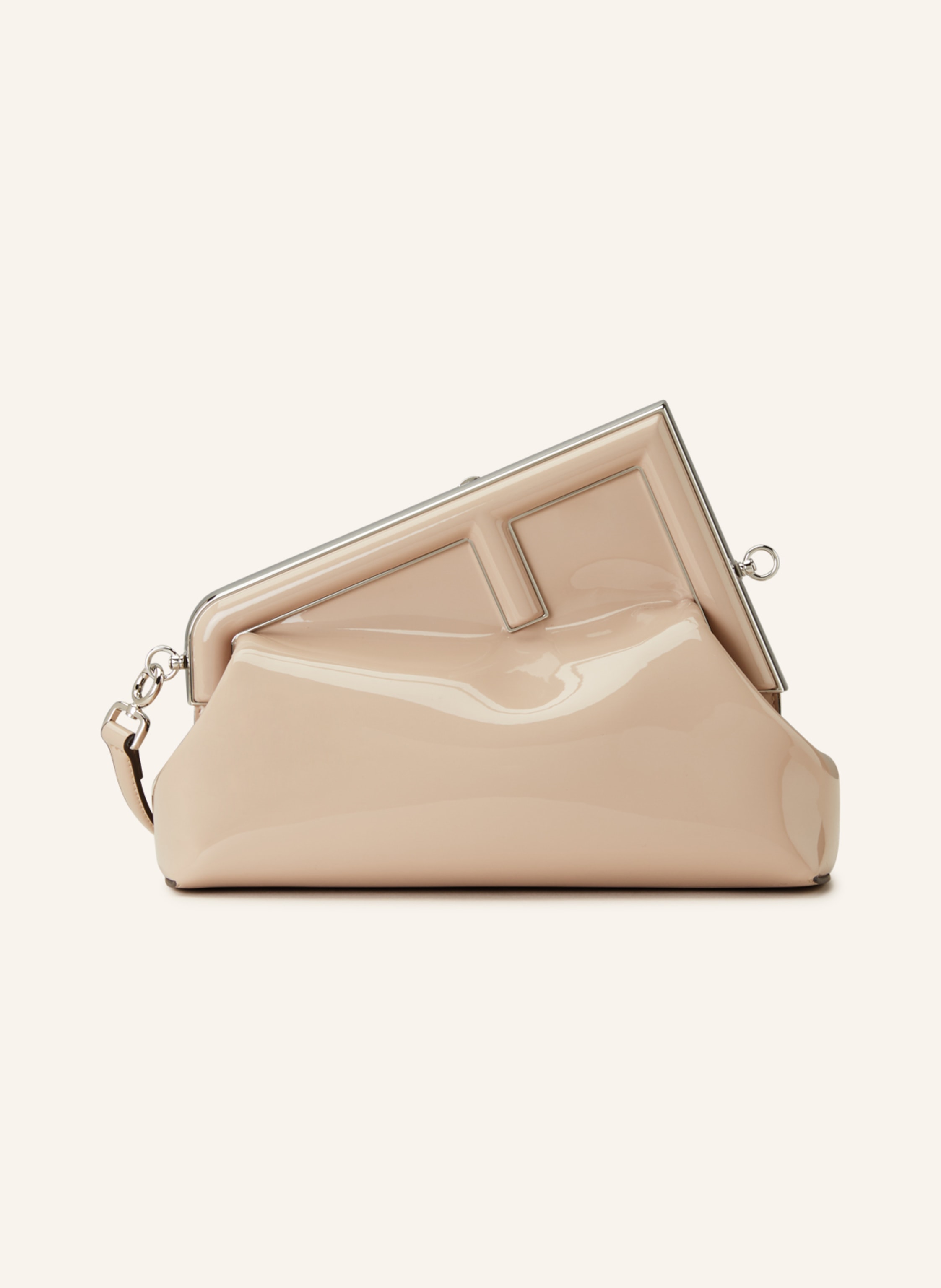 Fendi First Midi - Beige patent leather bag