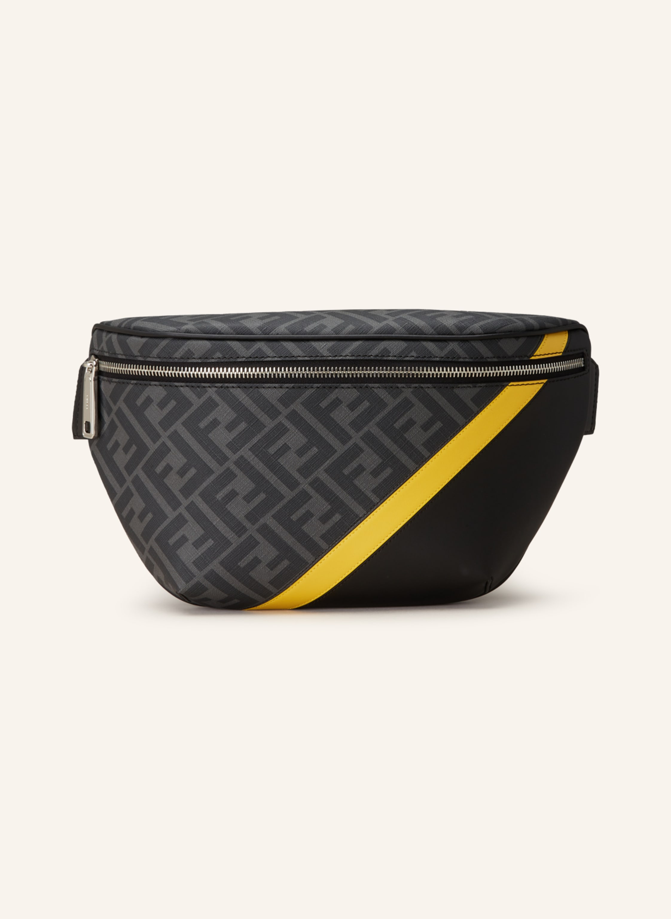 FENDI Waist bag in gray/ black/ dark yellow