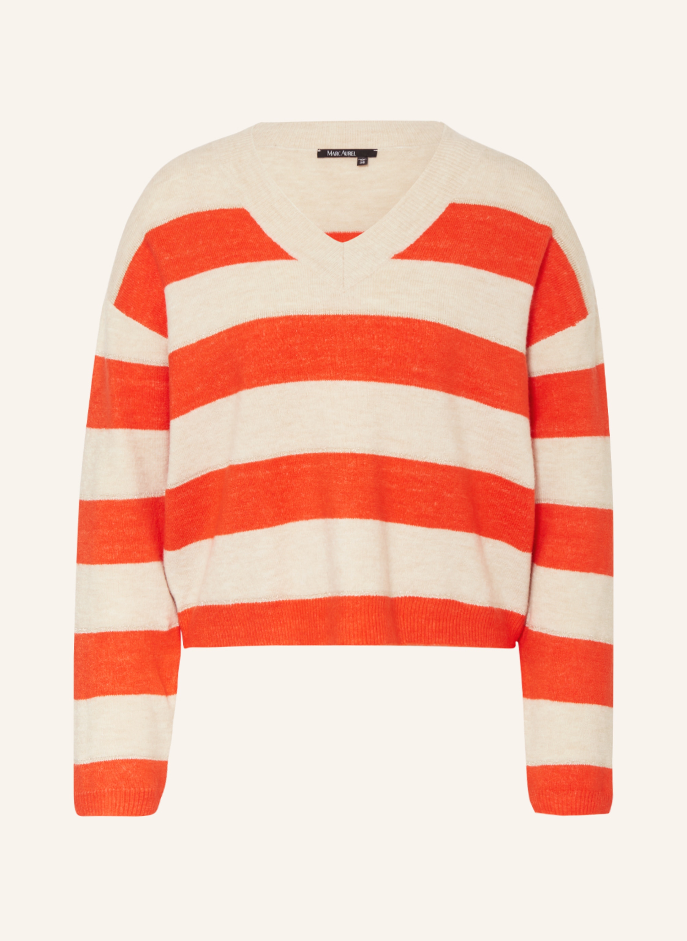 MARC AUREL Sweater with glitter thread in light brown/ orange