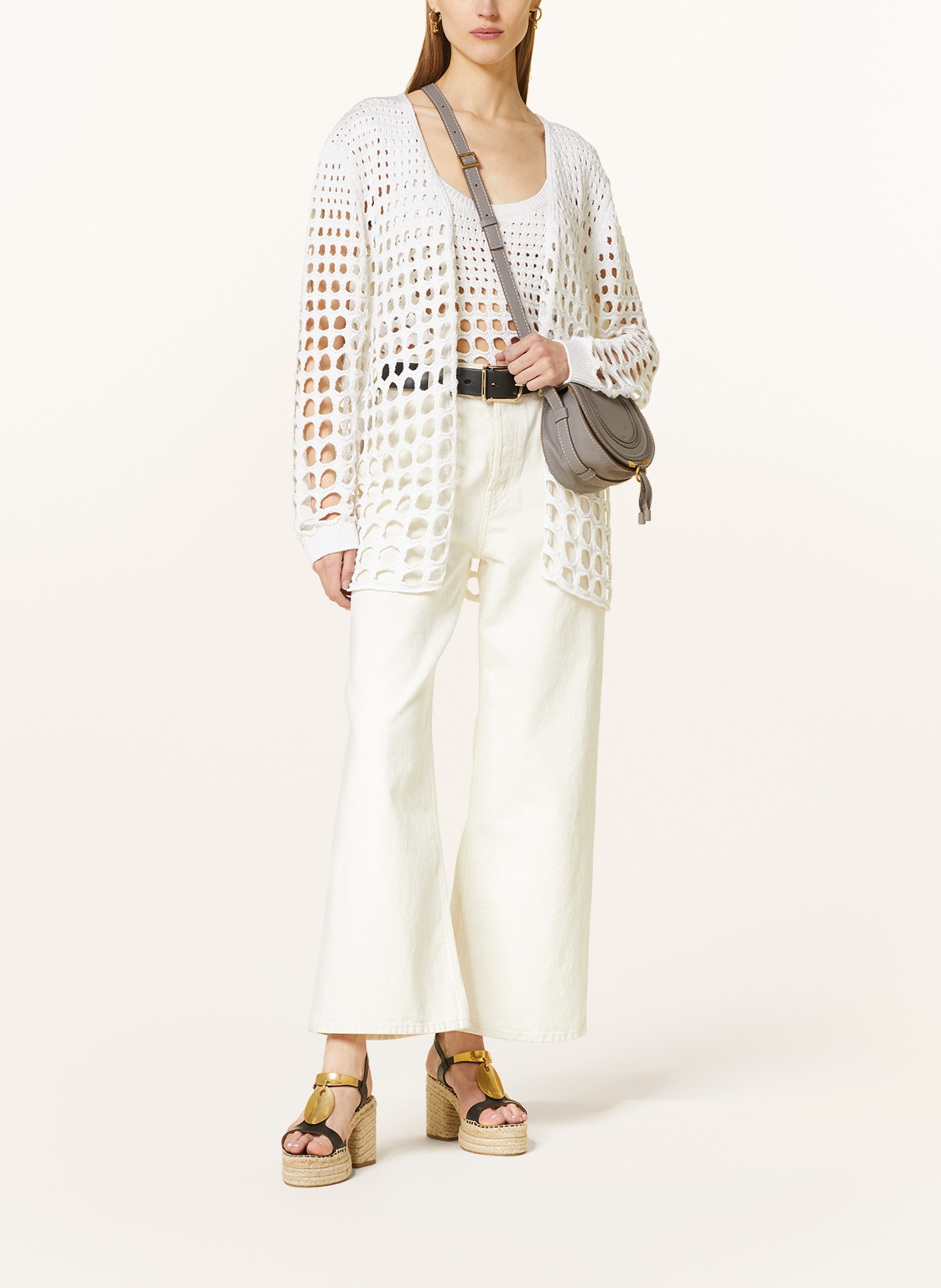 Thumbnail - Chloé Umhängetasche Marcie Mini grau