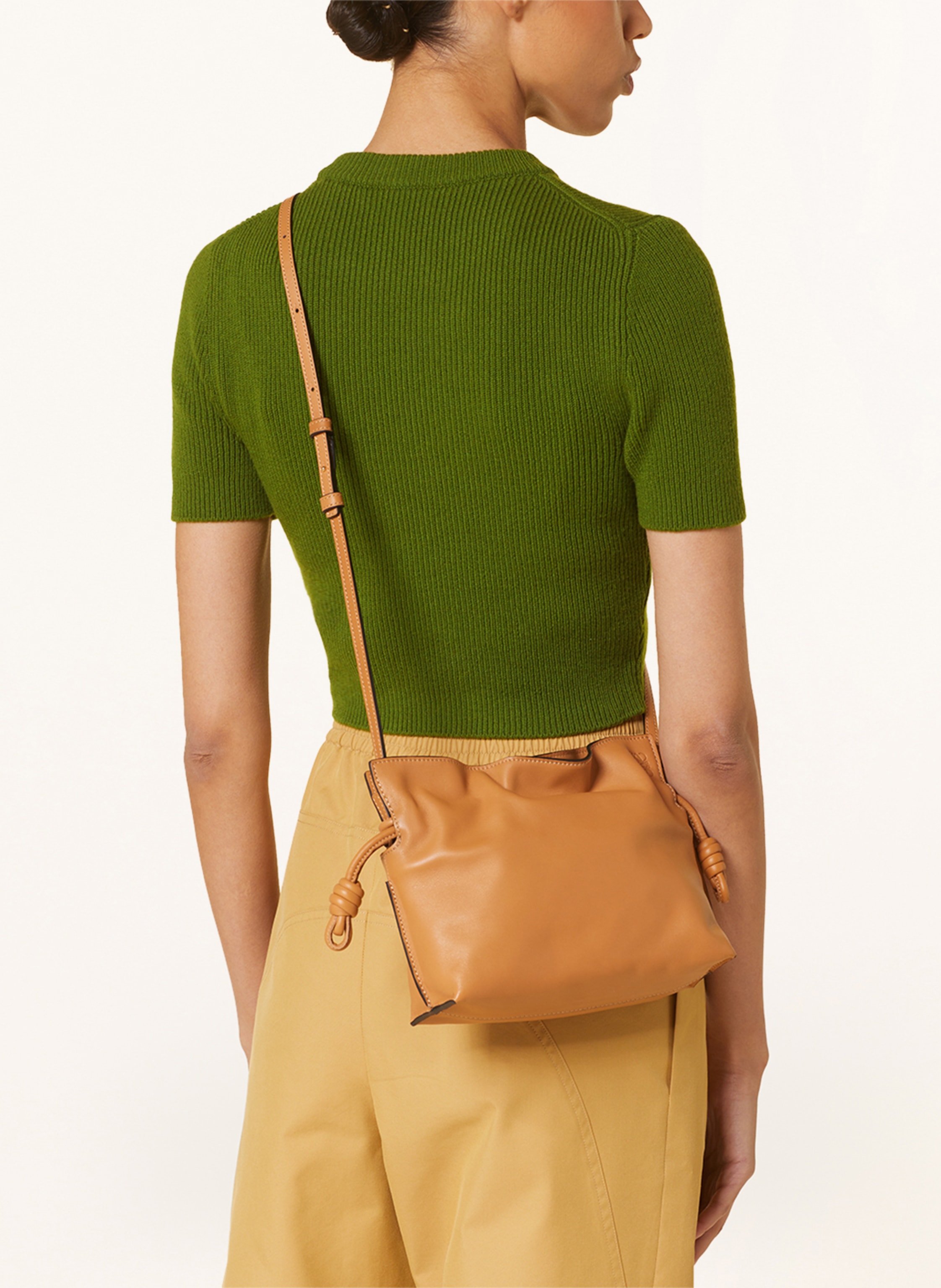 Thumbnail - Loewe Beuteltasche Flamenco Mini beige