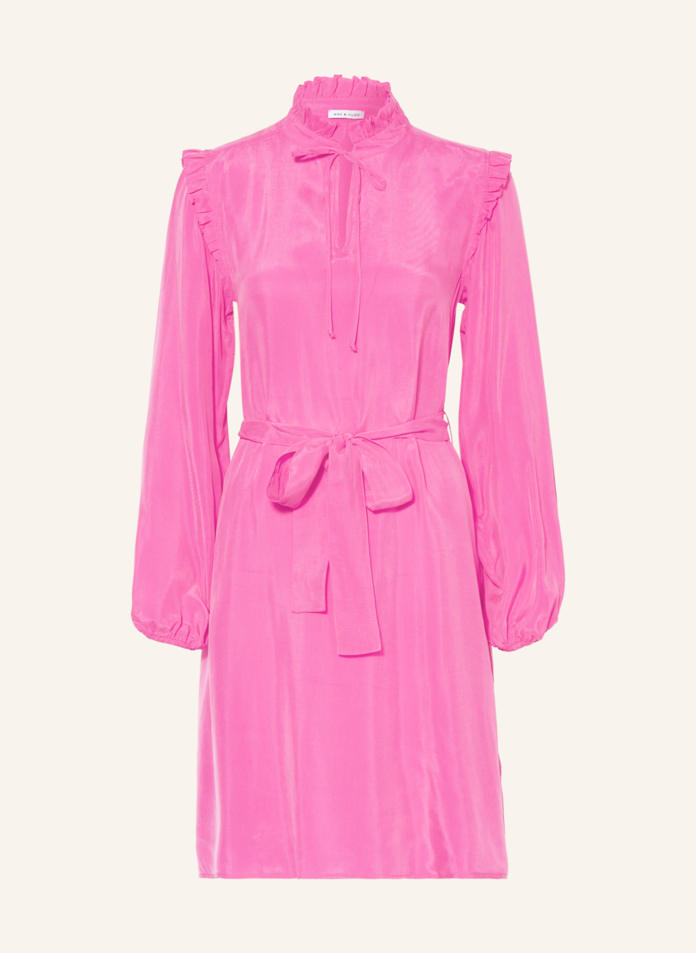 MRS & HUGS Dress with ruffles in pink