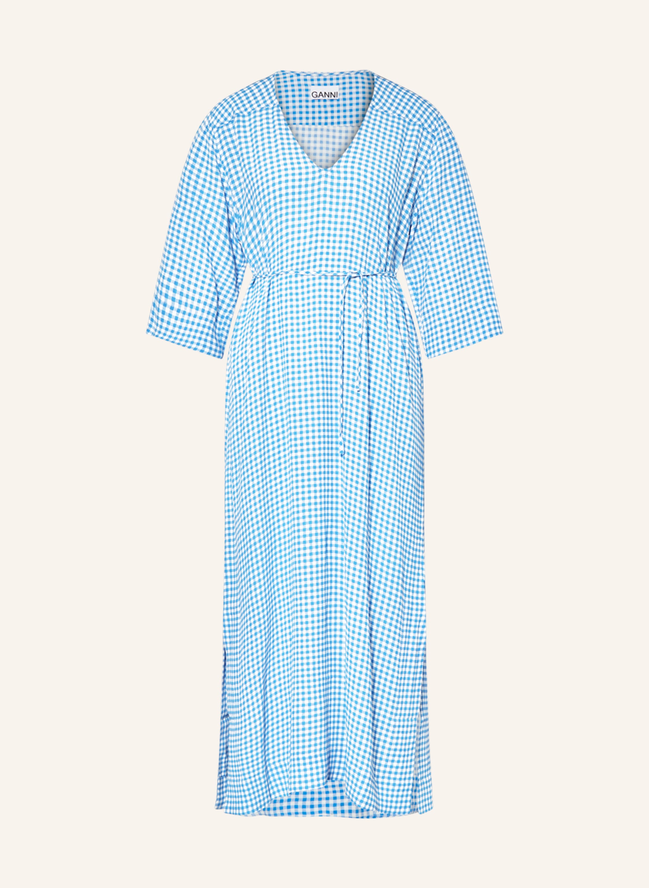 Ganni charron dress top blue