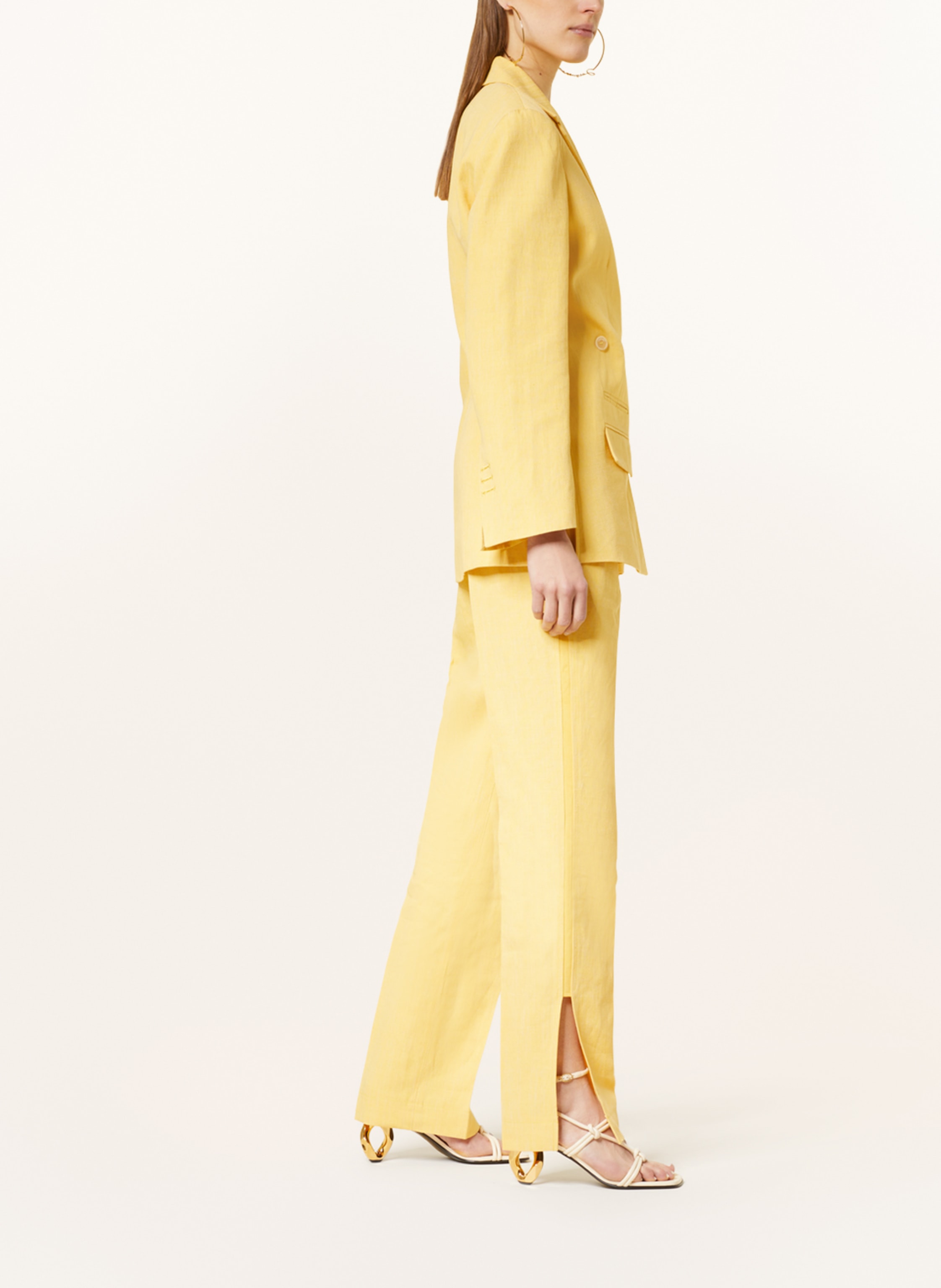 Thumbnail - Jacquemus Hose Le Pantalon Tibau Mit Leinen gelb