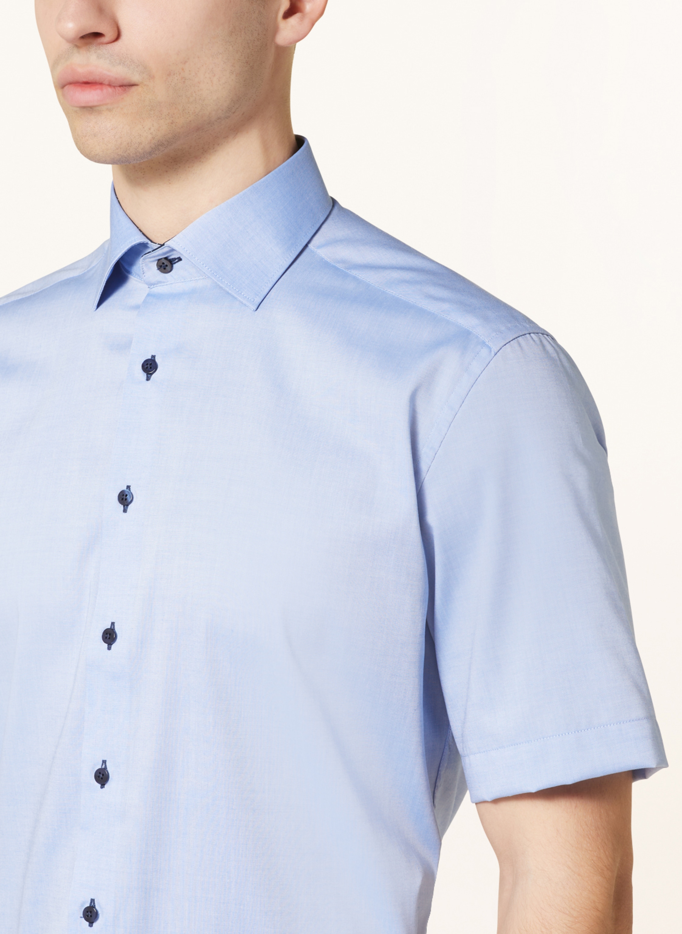 Thumbnail - Eterna Kurzarm-Hemd Modern Fit blau