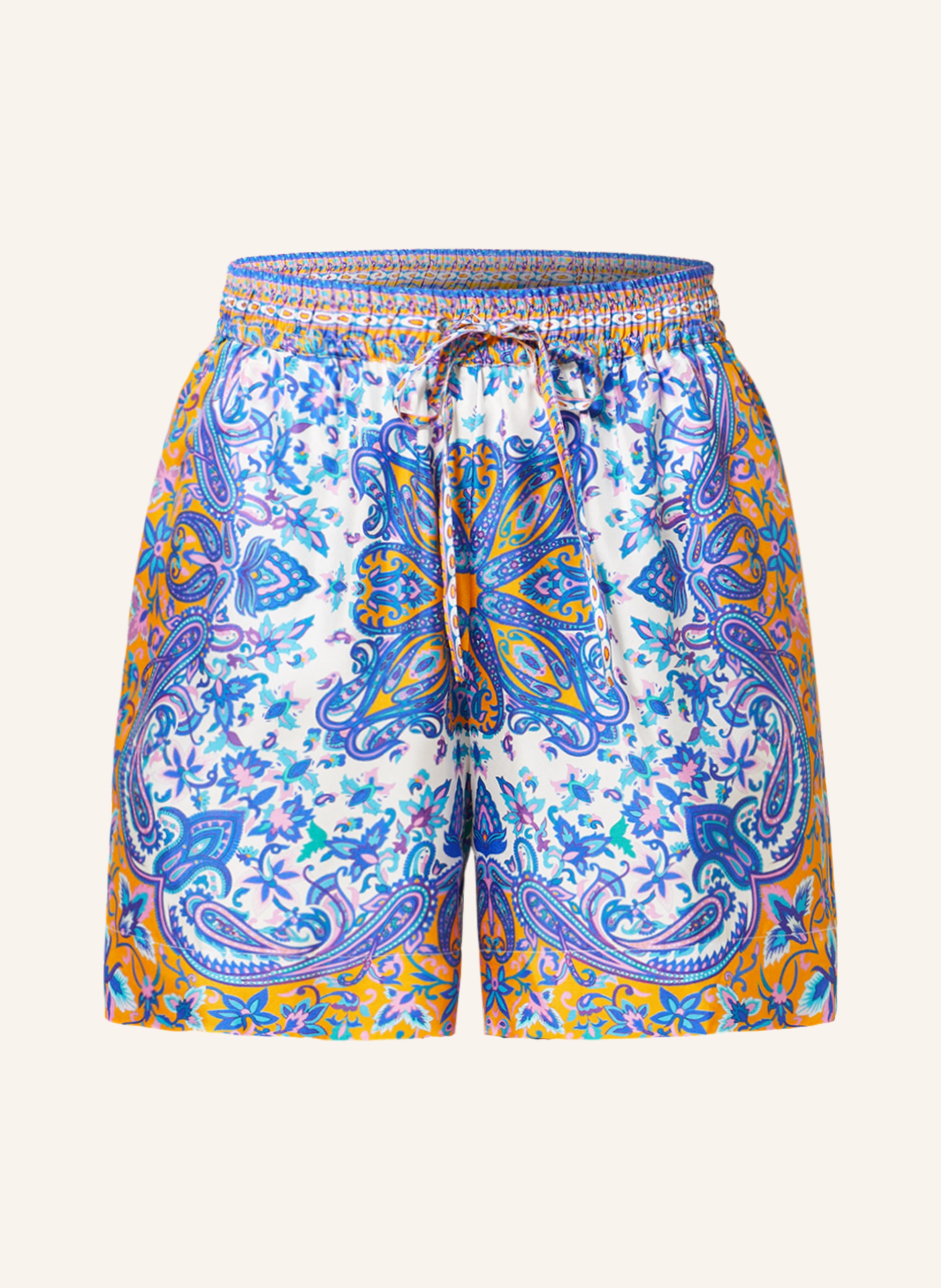 MRS & HUGS Silk shorts in neon orange/ blue/ white | Breuninger