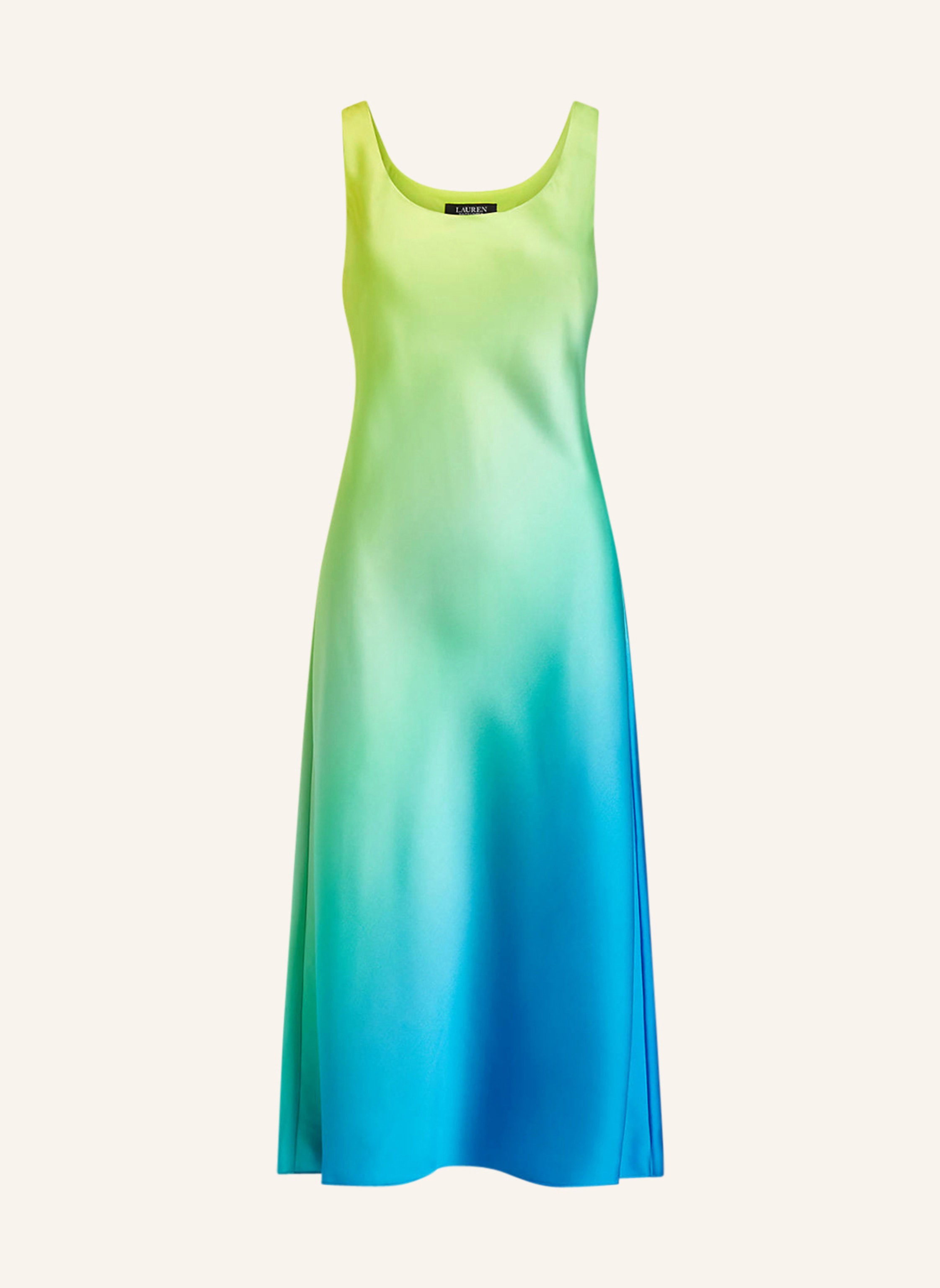 LAUREN RALPH LAUREN Satin dress in neon green/ neon blue/ yellow |  Breuninger