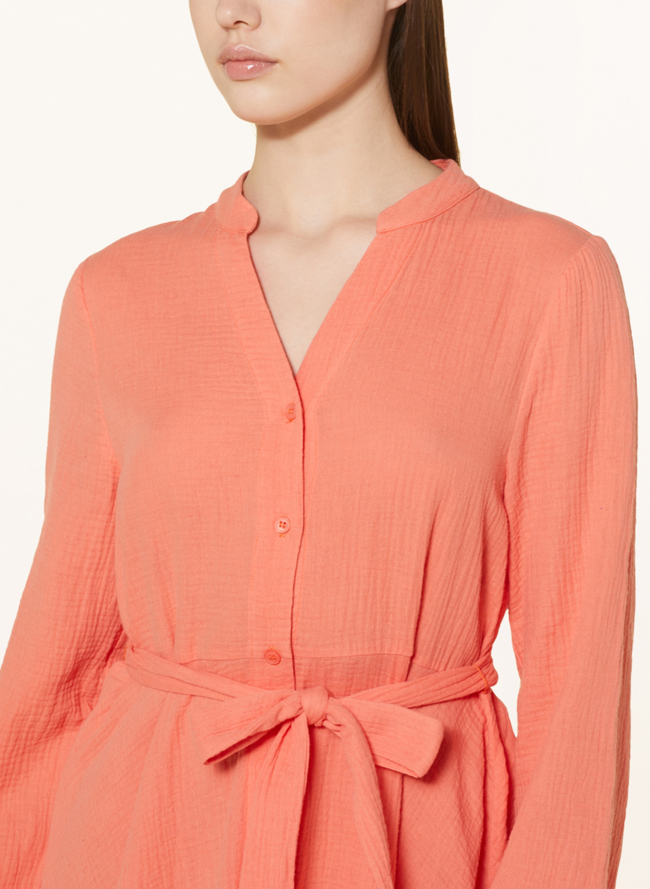 Thumbnail - Darling Harbour Hemdblusenkleid Aus Musselin orange