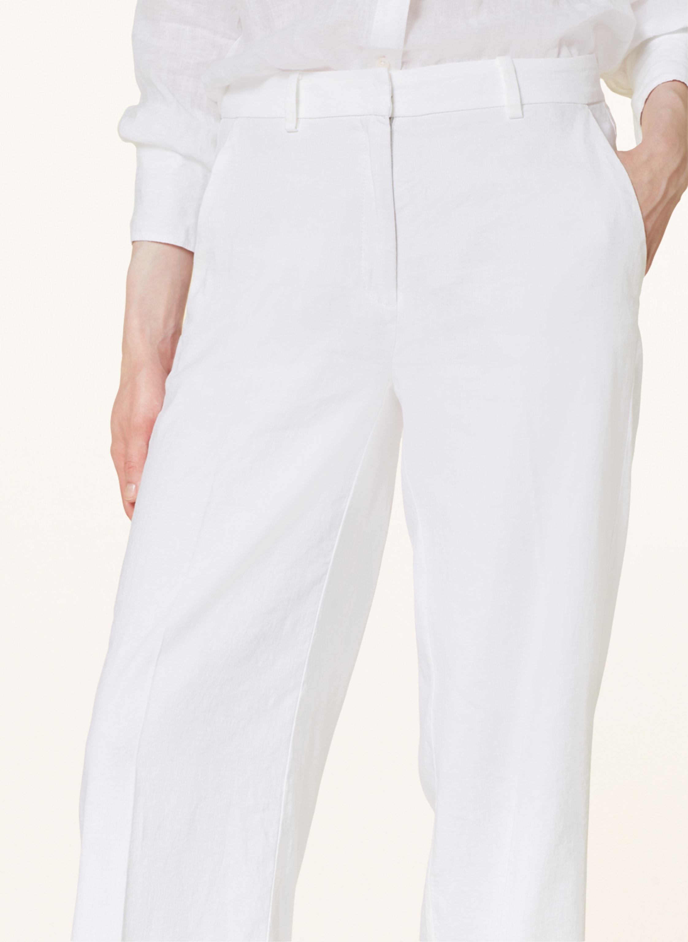 Thumbnail - Cambio Marlenehose Mira Mit Leinen weiss