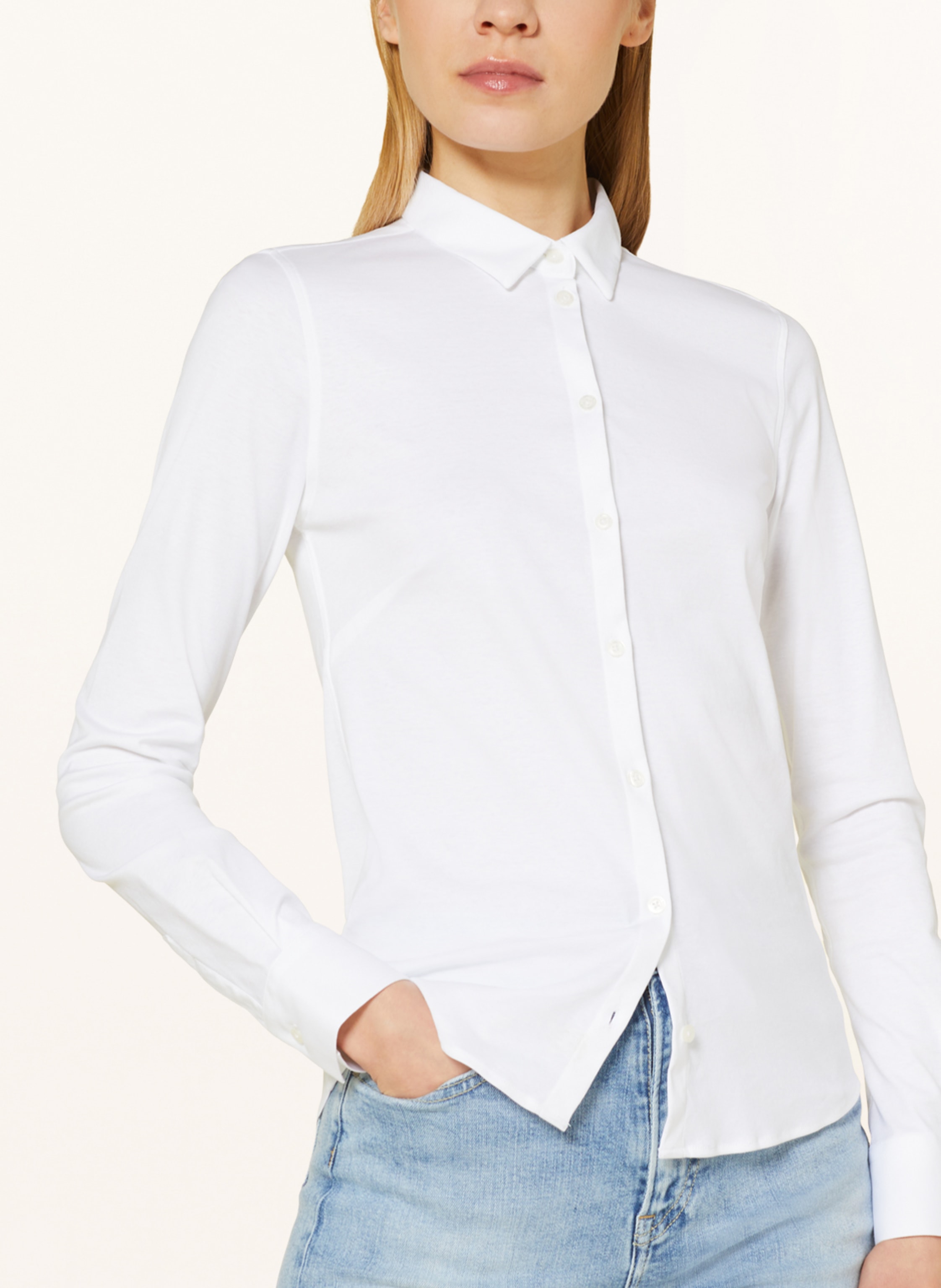 Thumbnail - Mos Mosh Hemdbluse Mmtina Aus Jersey weiss