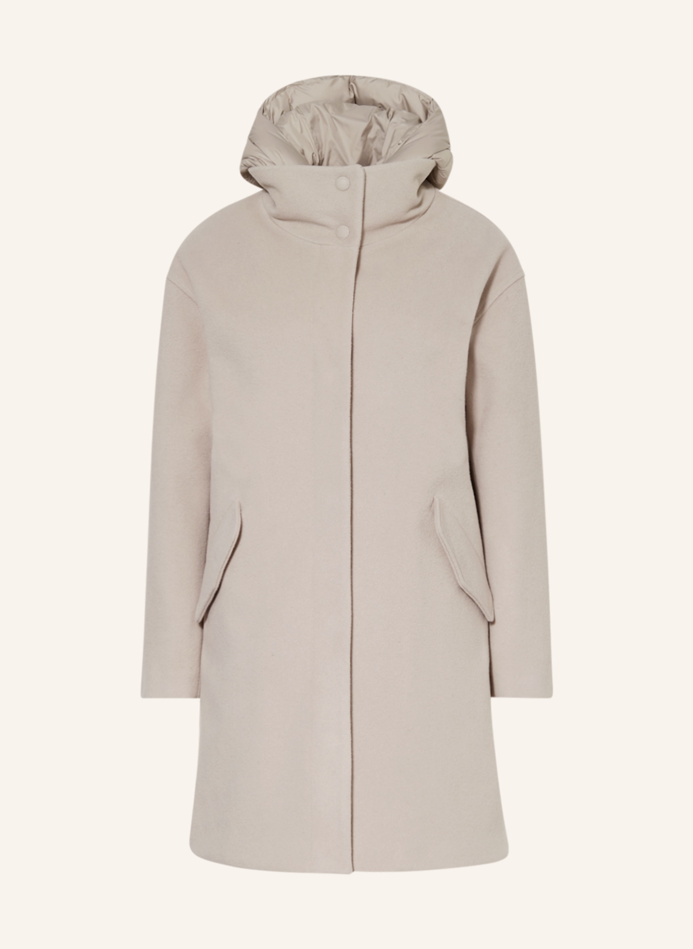 WOOLRICH Mantel KUNA im Materialmix mit abnehmbarer Blende in beige