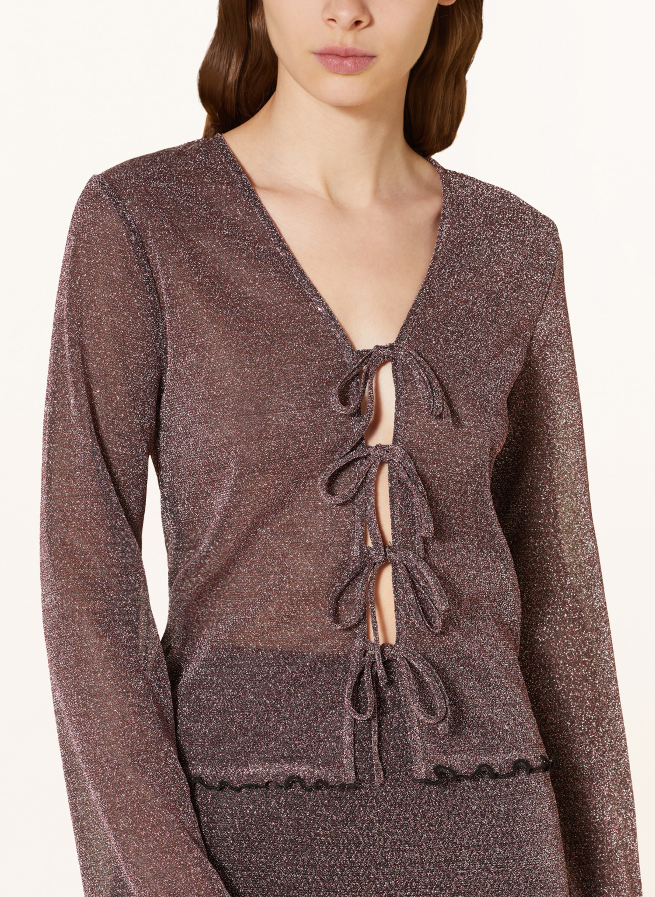 Thumbnail - Envii Strickjacke Enhyena Mit Glitzergarn rosa