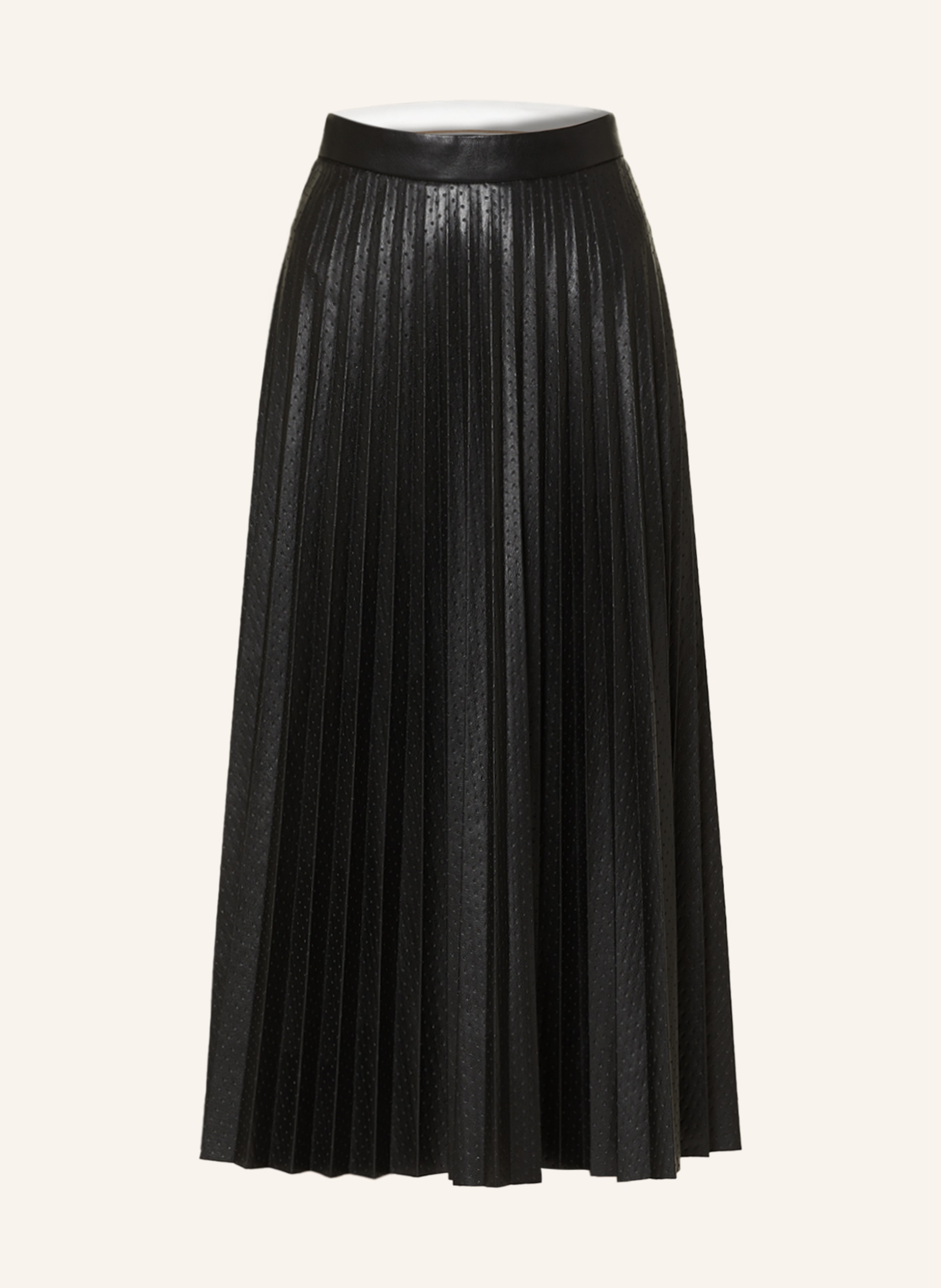 BOSS Pleated skirt VEPLIKA in leather look