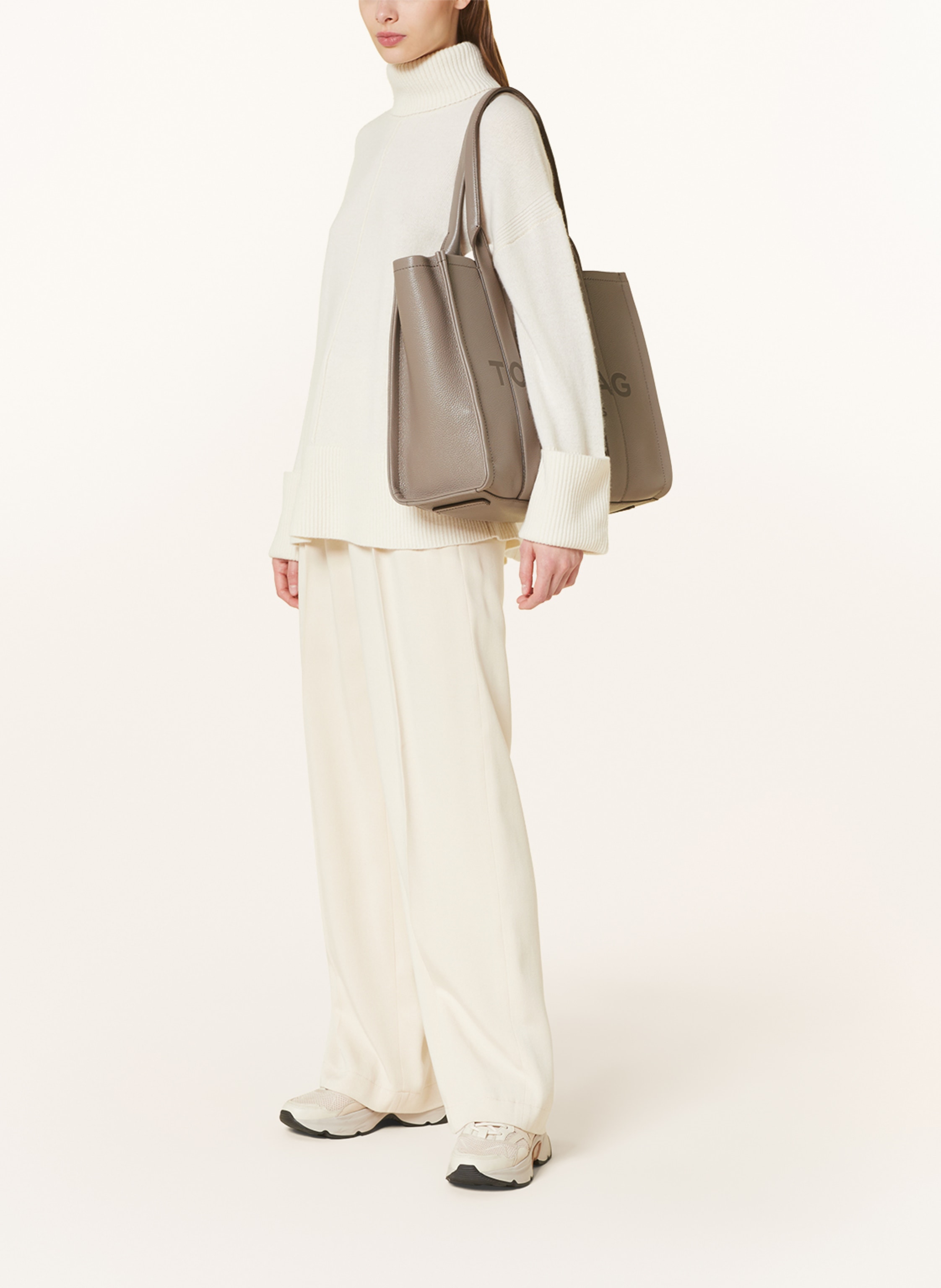 Thumbnail - Marc Jacobs Shopper The Large Tote Bag Leather beige
