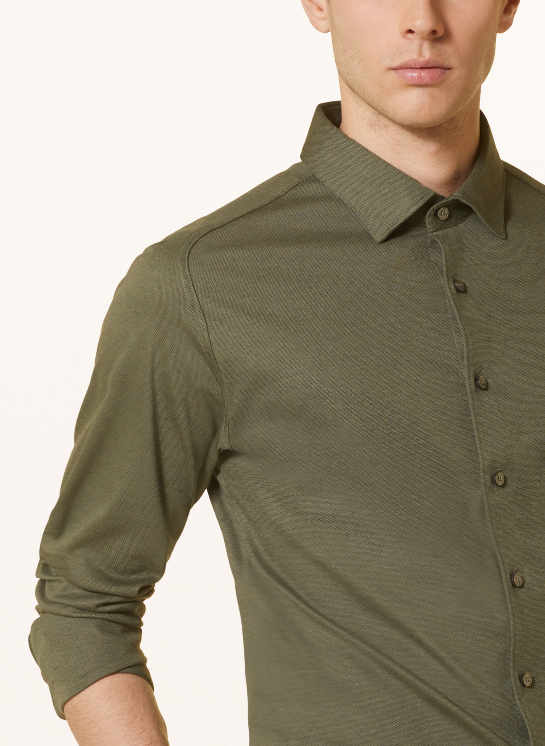 Thumbnail - Desoto Jerseyhemd Slim Fit gruen