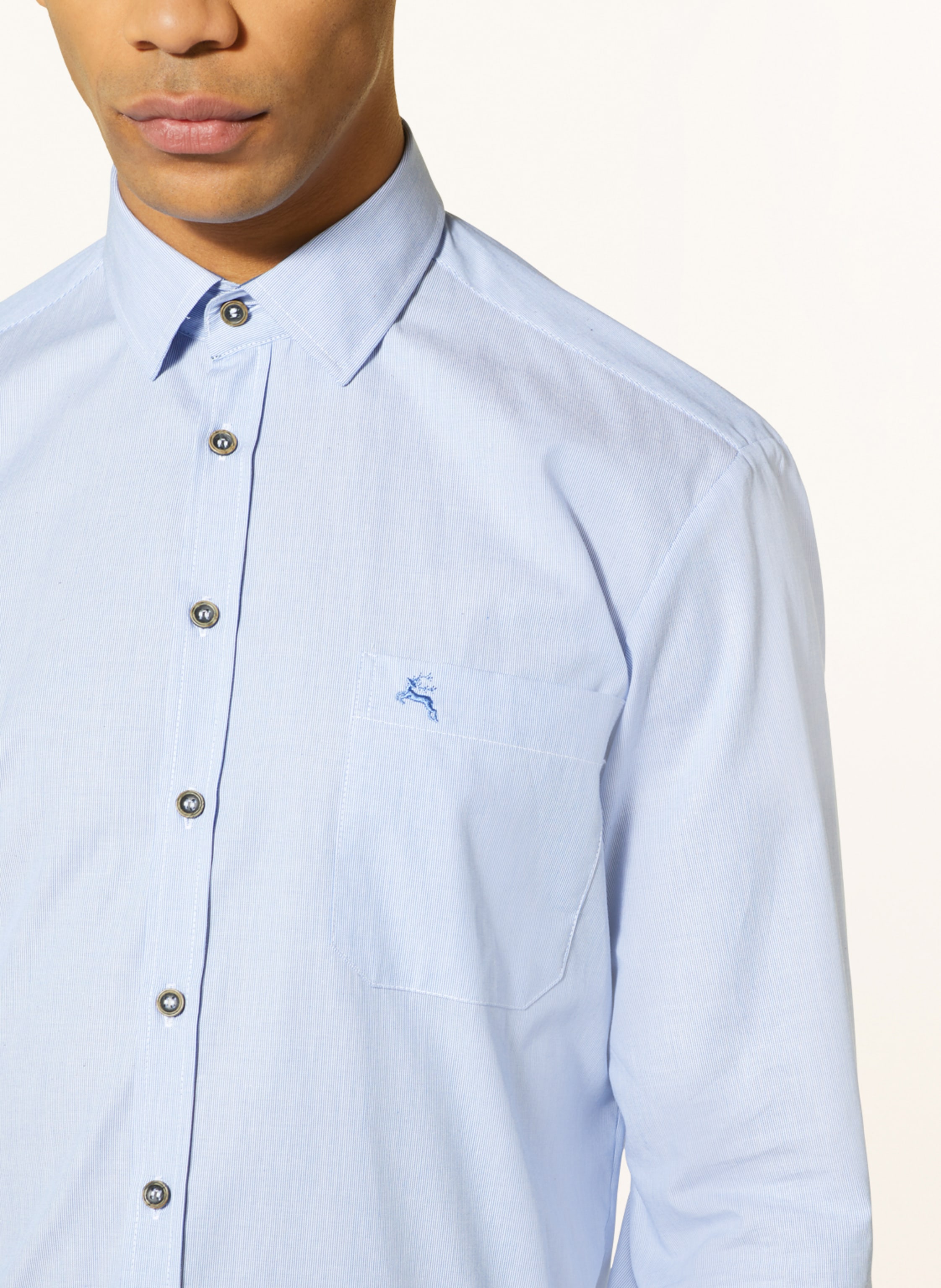 Thumbnail - Hammerschmid Trachtenhemd Slim Fit blau