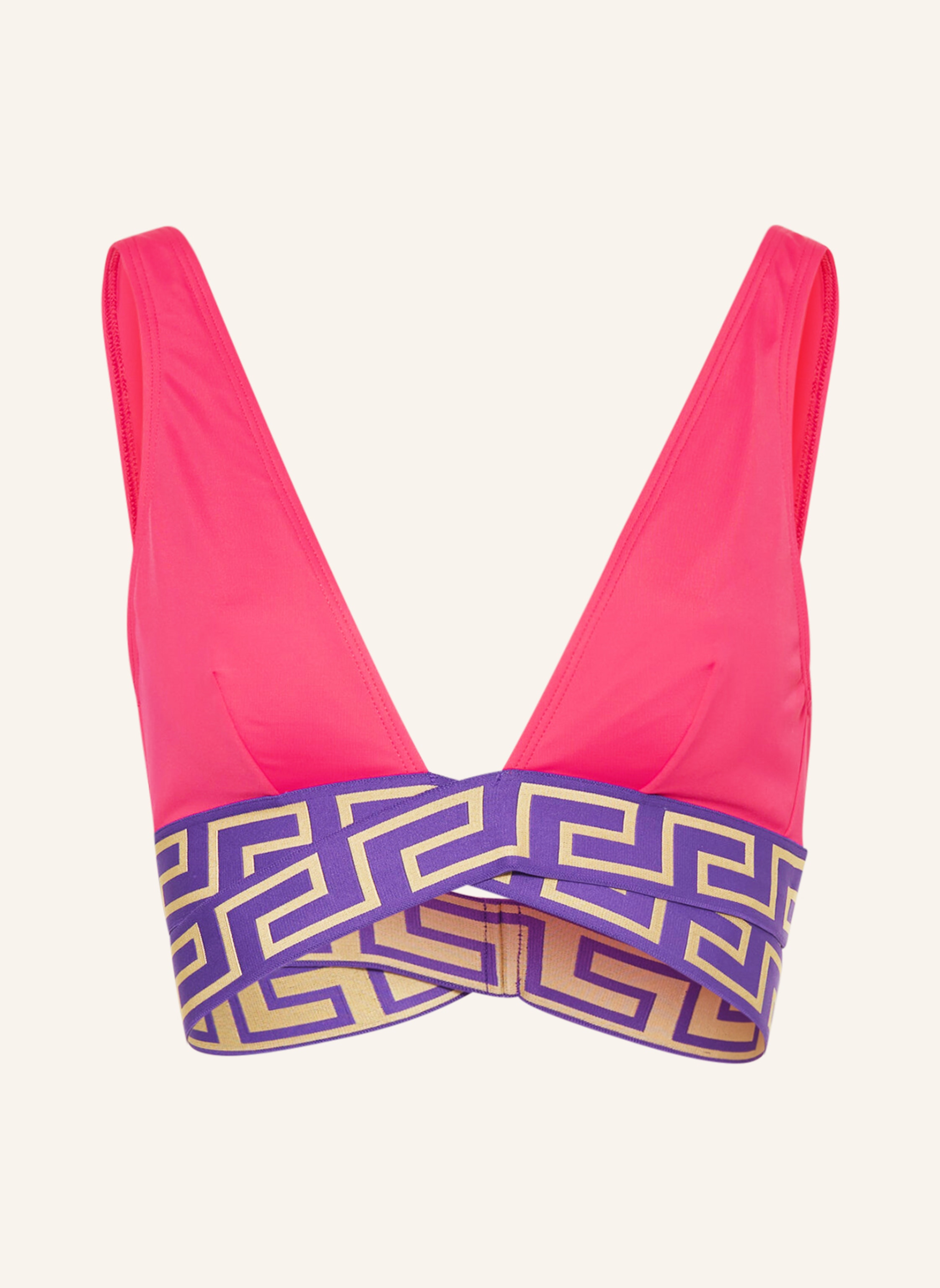 VERSACE Bralette bikini top in neon pink/ purple