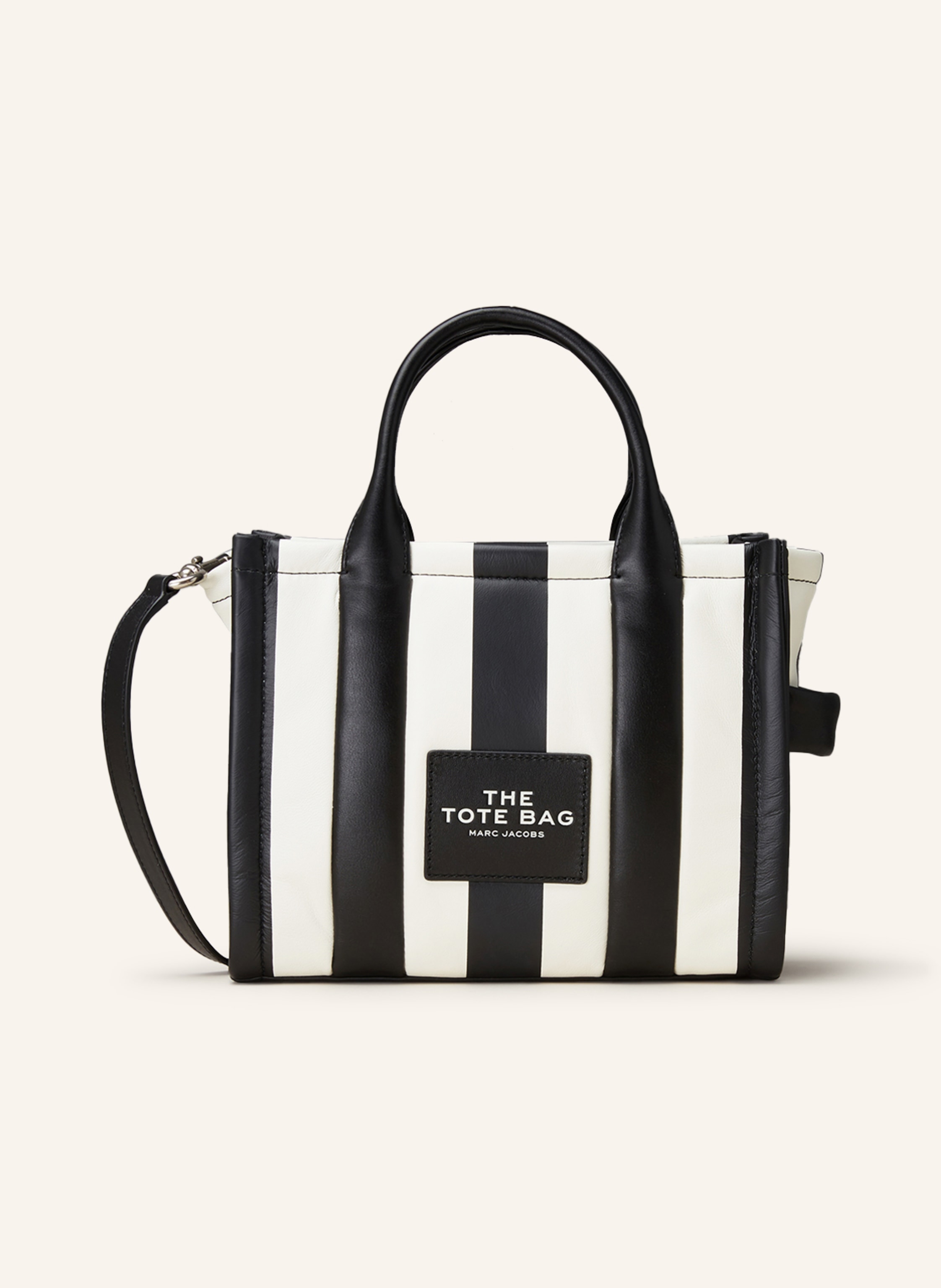 MARC JACOBS Shopper THE SMALL TOTE BAG in black/ white
