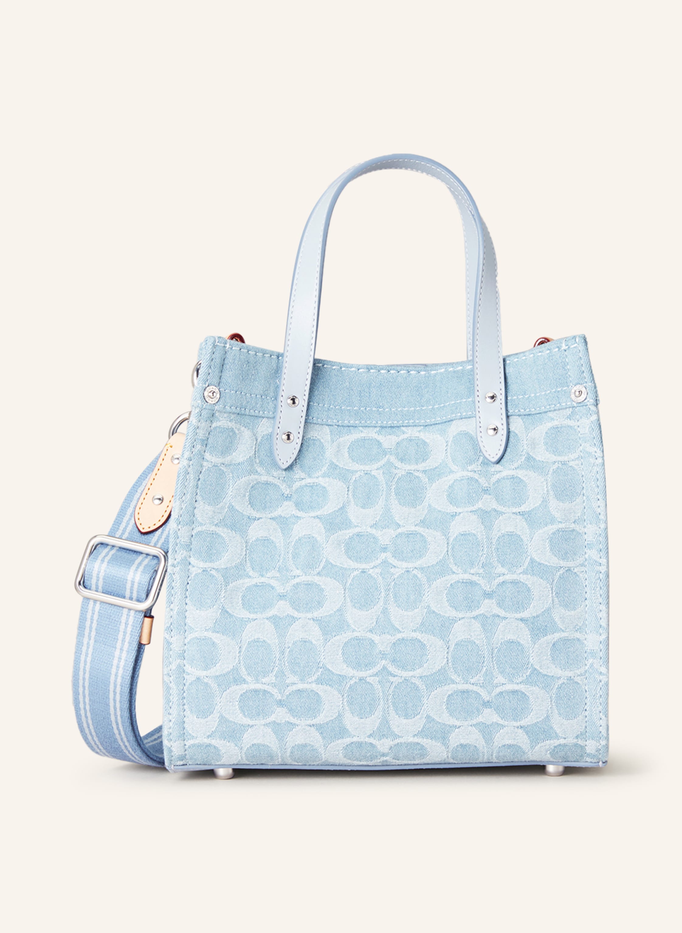 Coach Blue Leather Handbag | Blue leather handbag, Beige handbags, Leather  handbags