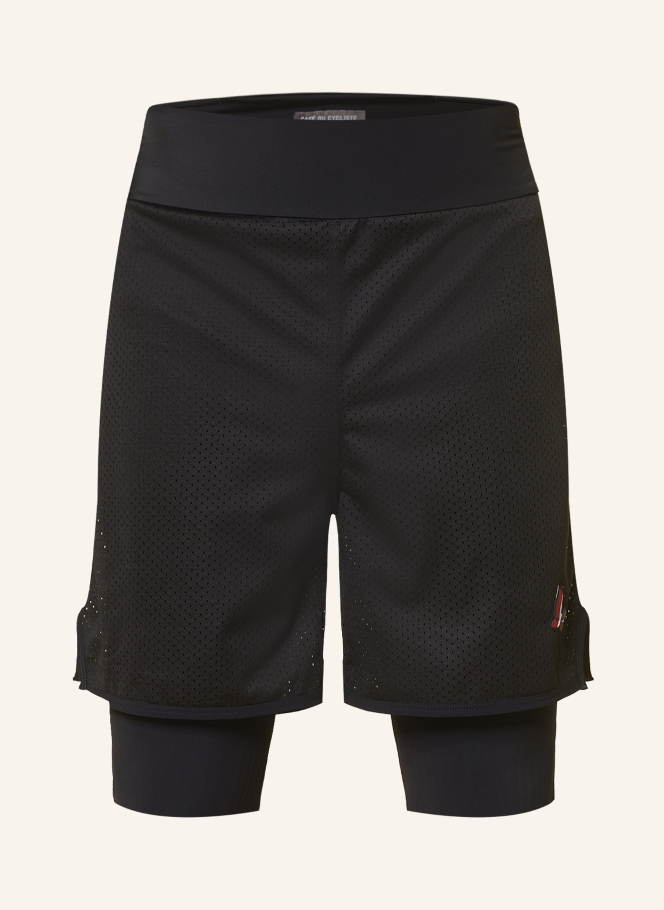 CAFE DU CYCLISTE Mesh cycling shorts MICKAELA with padded inner shorts in black