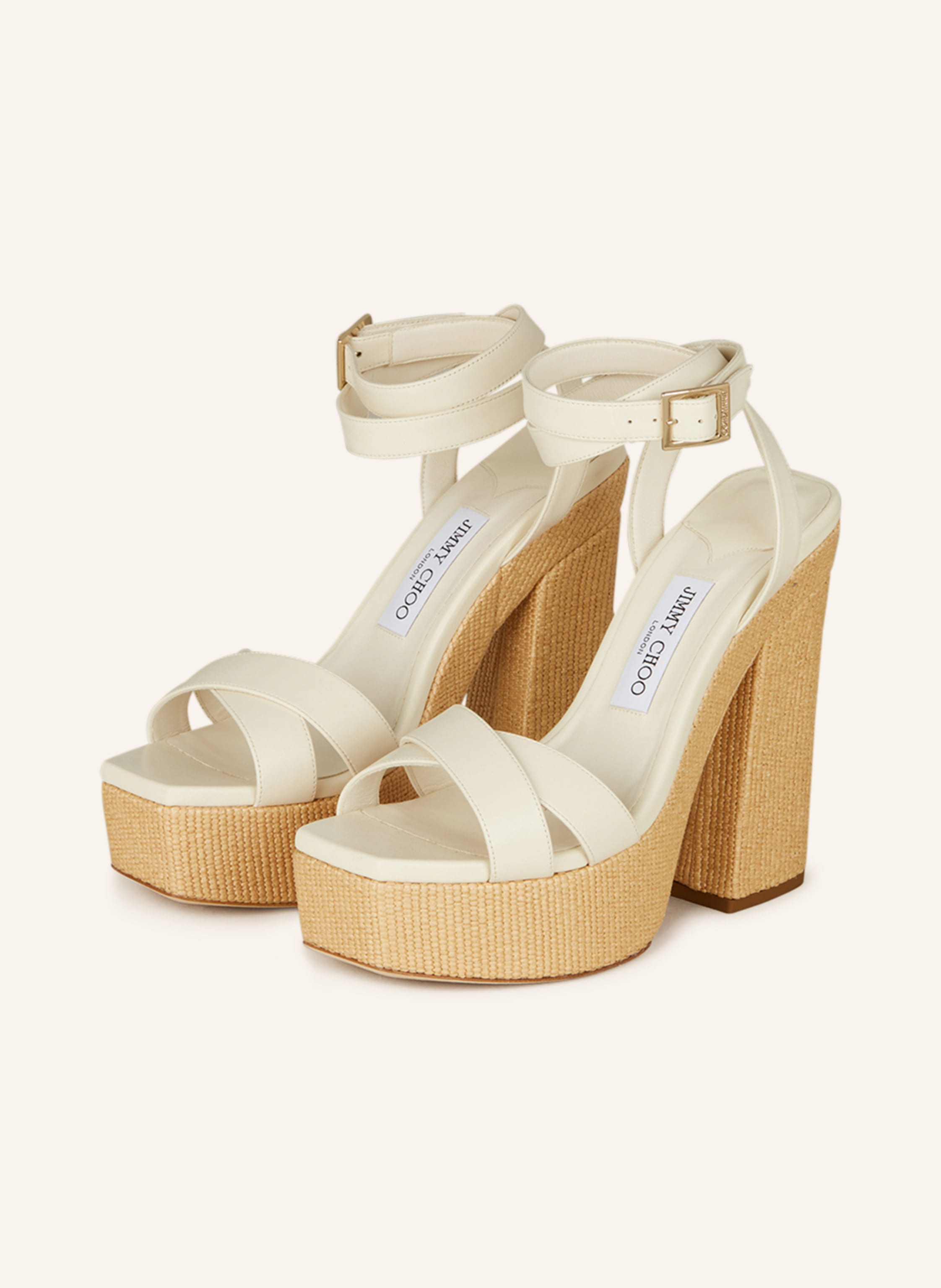 JIMMY CHOO Plateau Sandaletten GAIA in creme