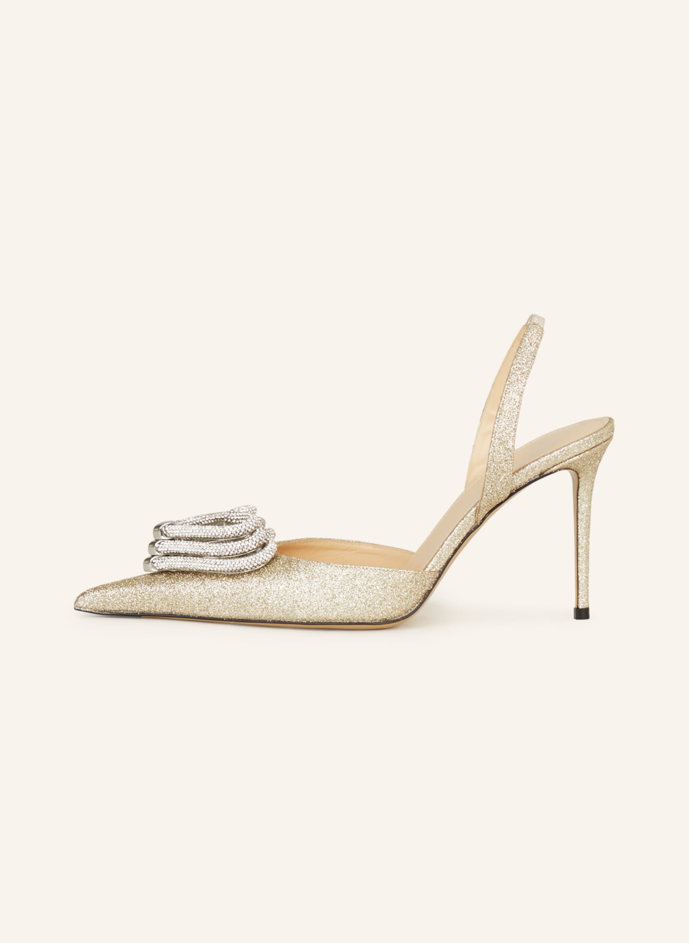 Thumbnail - Mach & Mach Slingpumps Triple Heart gold