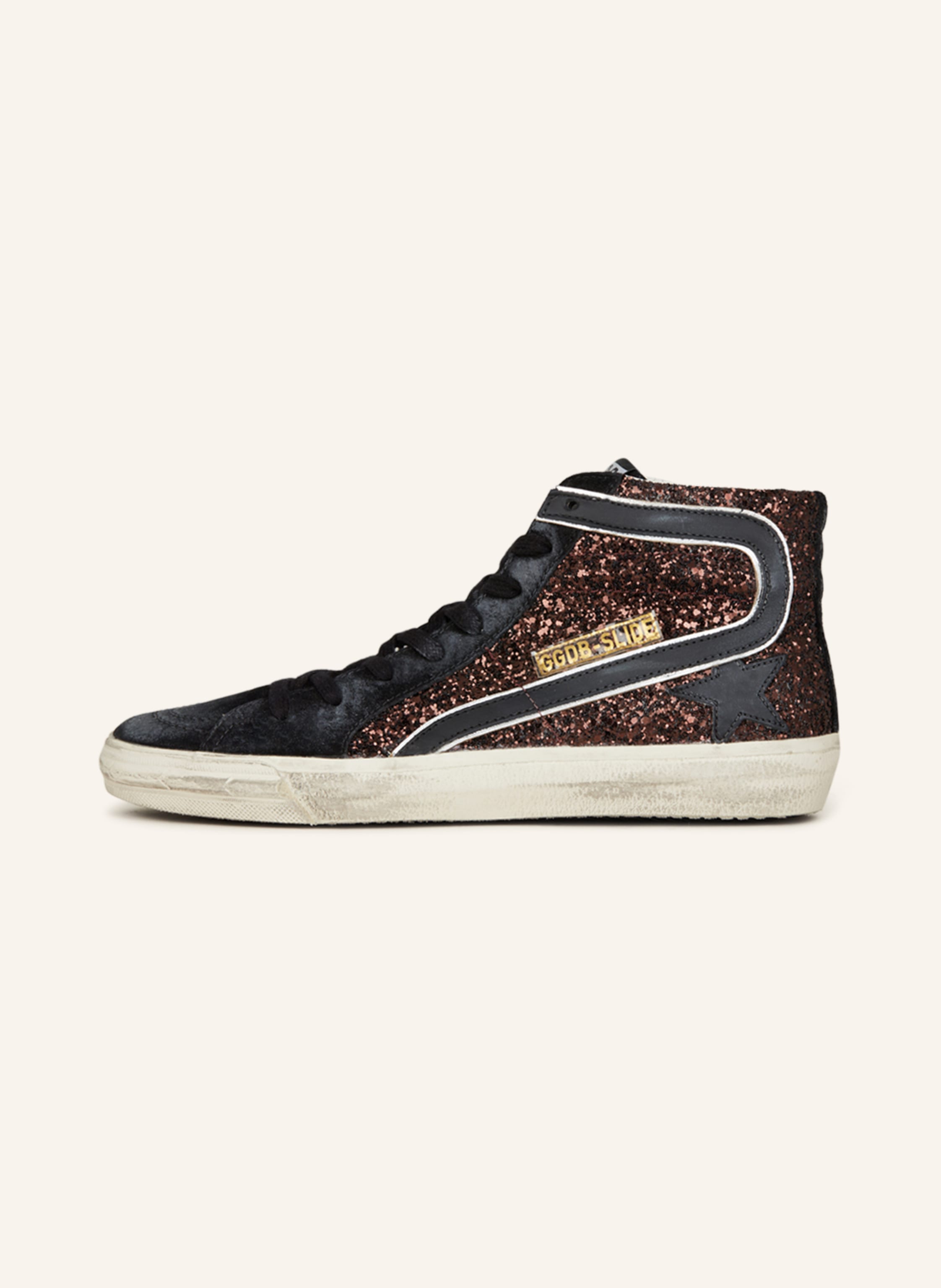 Thumbnail - Golden Goose Hightop-Sneaker Slide Glitter braun