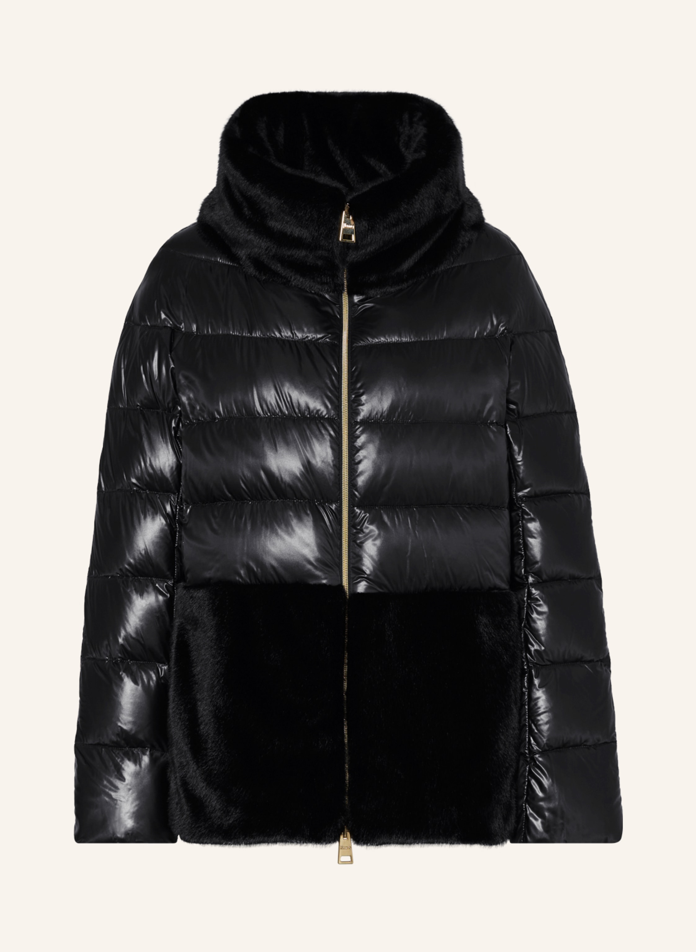 HERNO Down jacket with faux fur in black