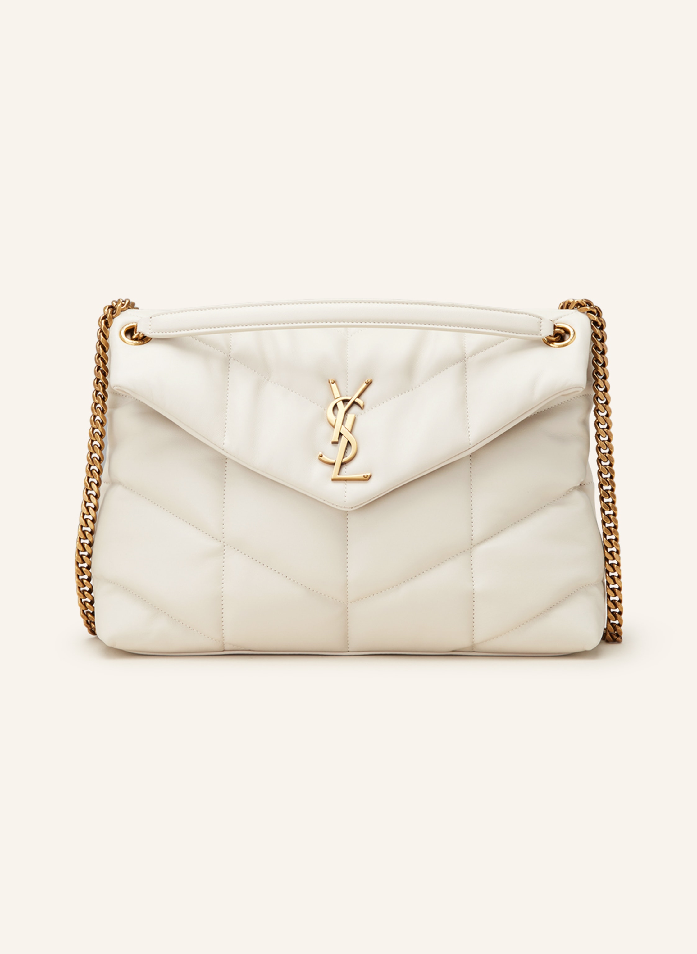 SAINT LAURENT Schultertasche LOULOU MEDIUM in creme