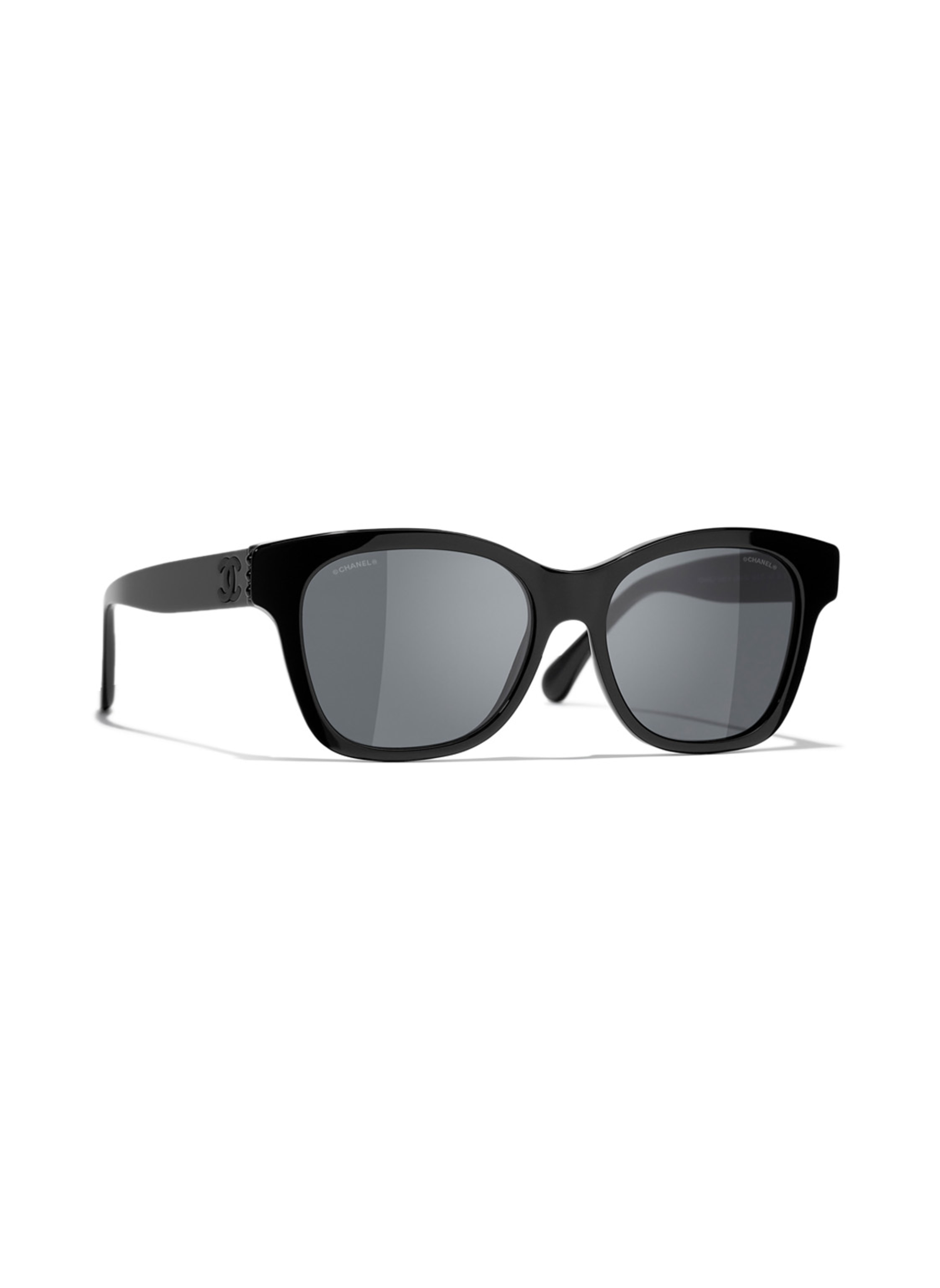 Chanel sunglasses black and white frame hot sale