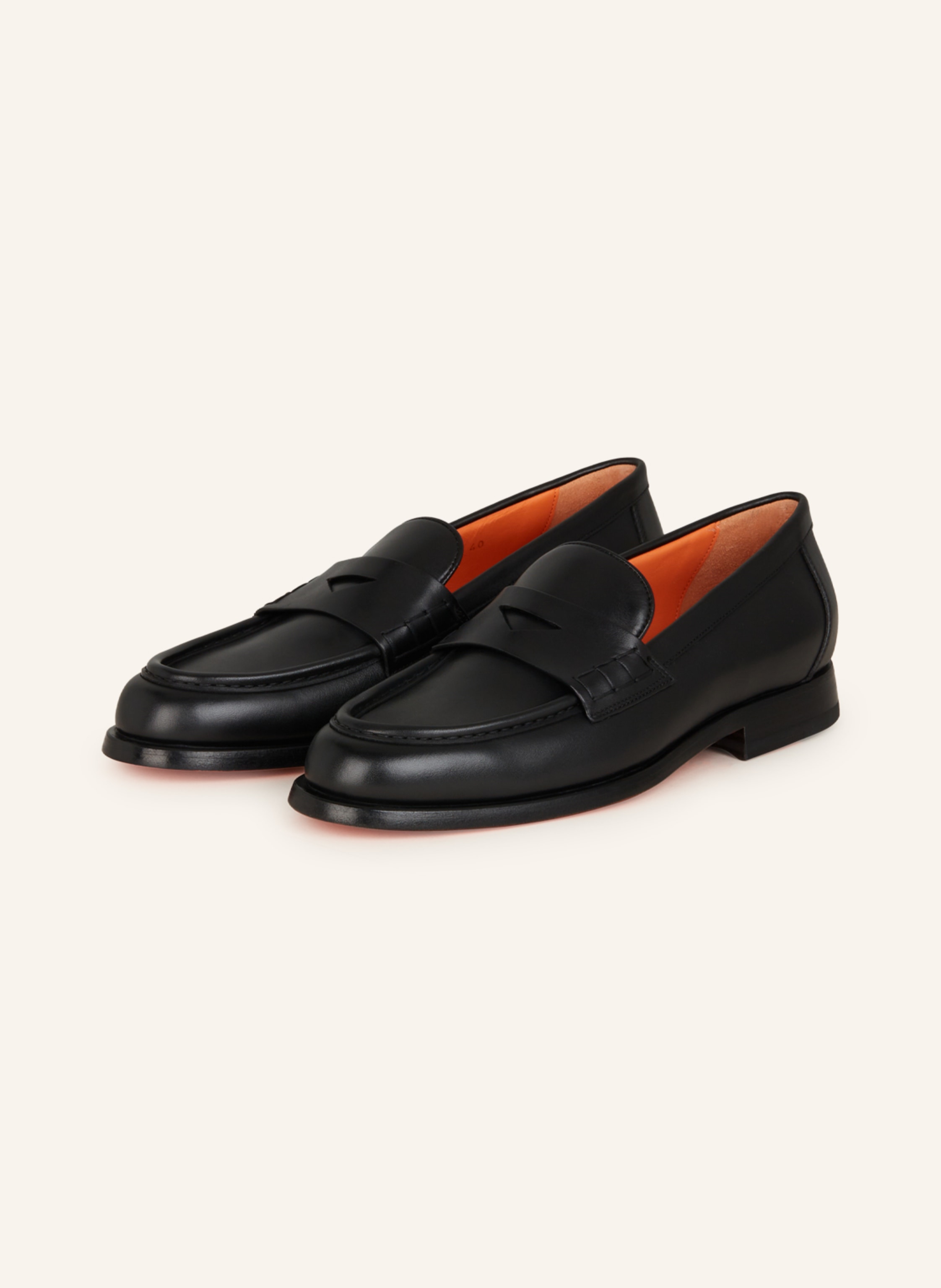 Santoni Penny loafers in black