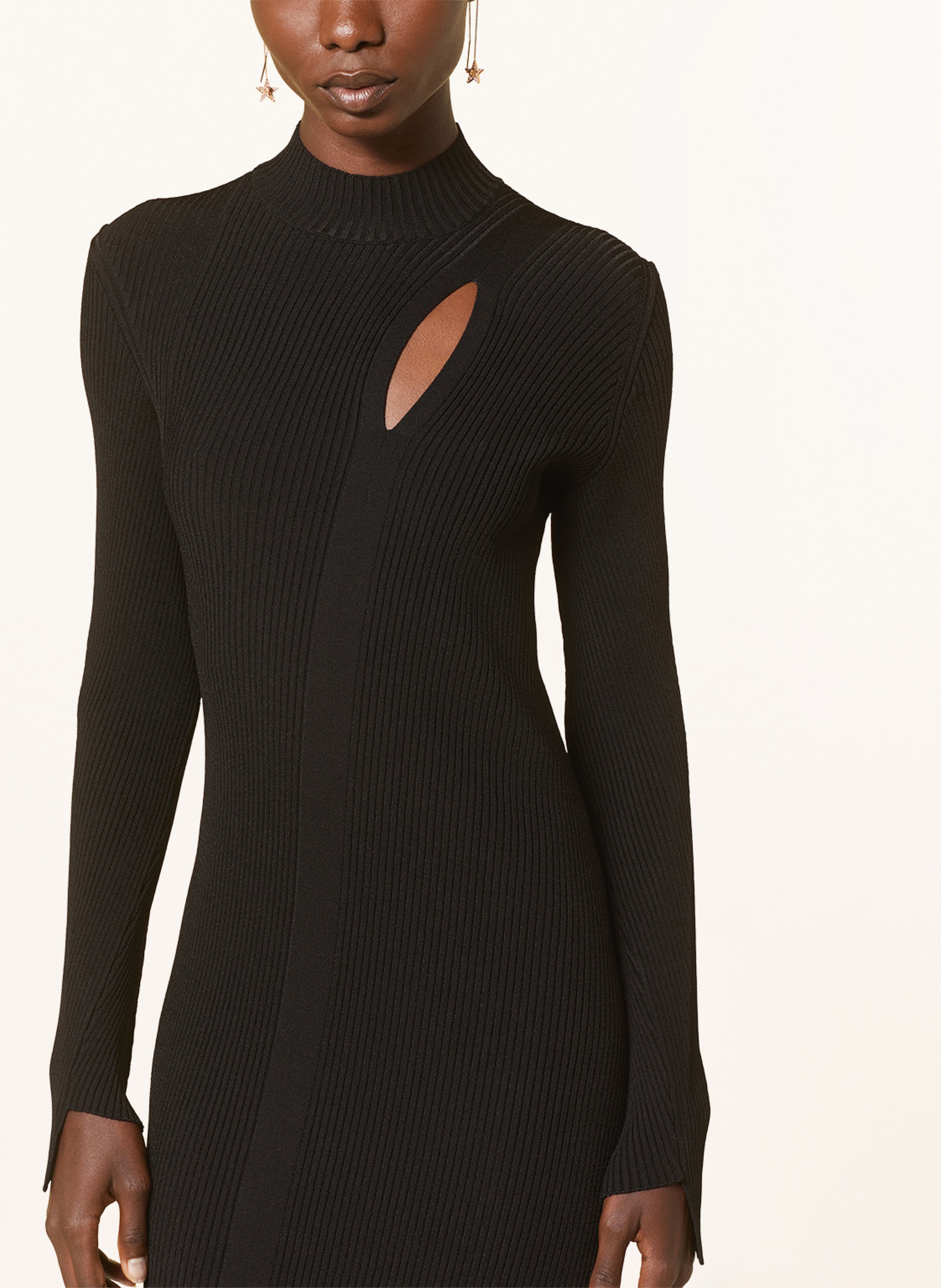 Thumbnail - Versace Strickkleid Mit Cut-Out schwarz