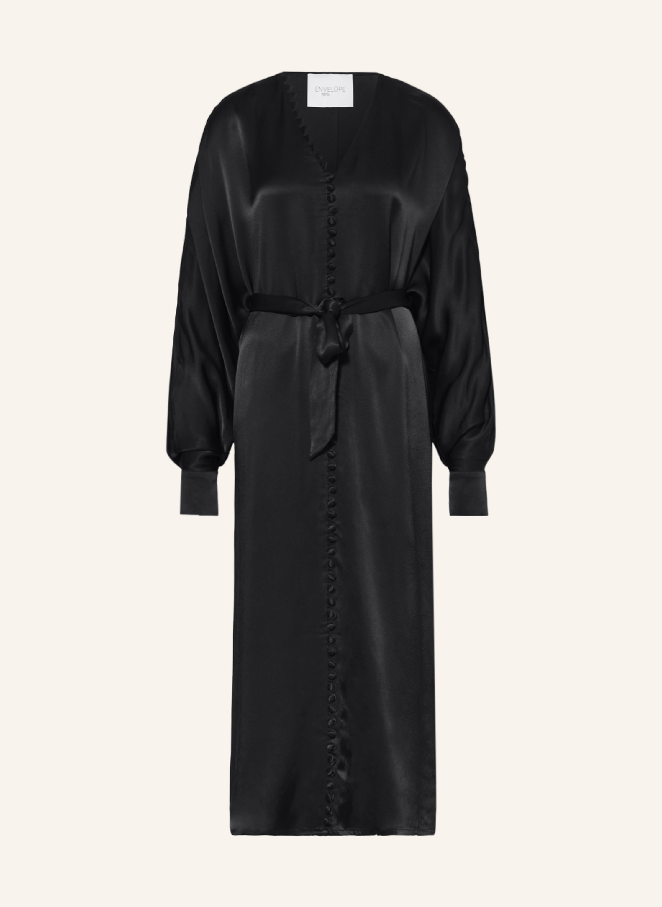 Black satin store dressing gown