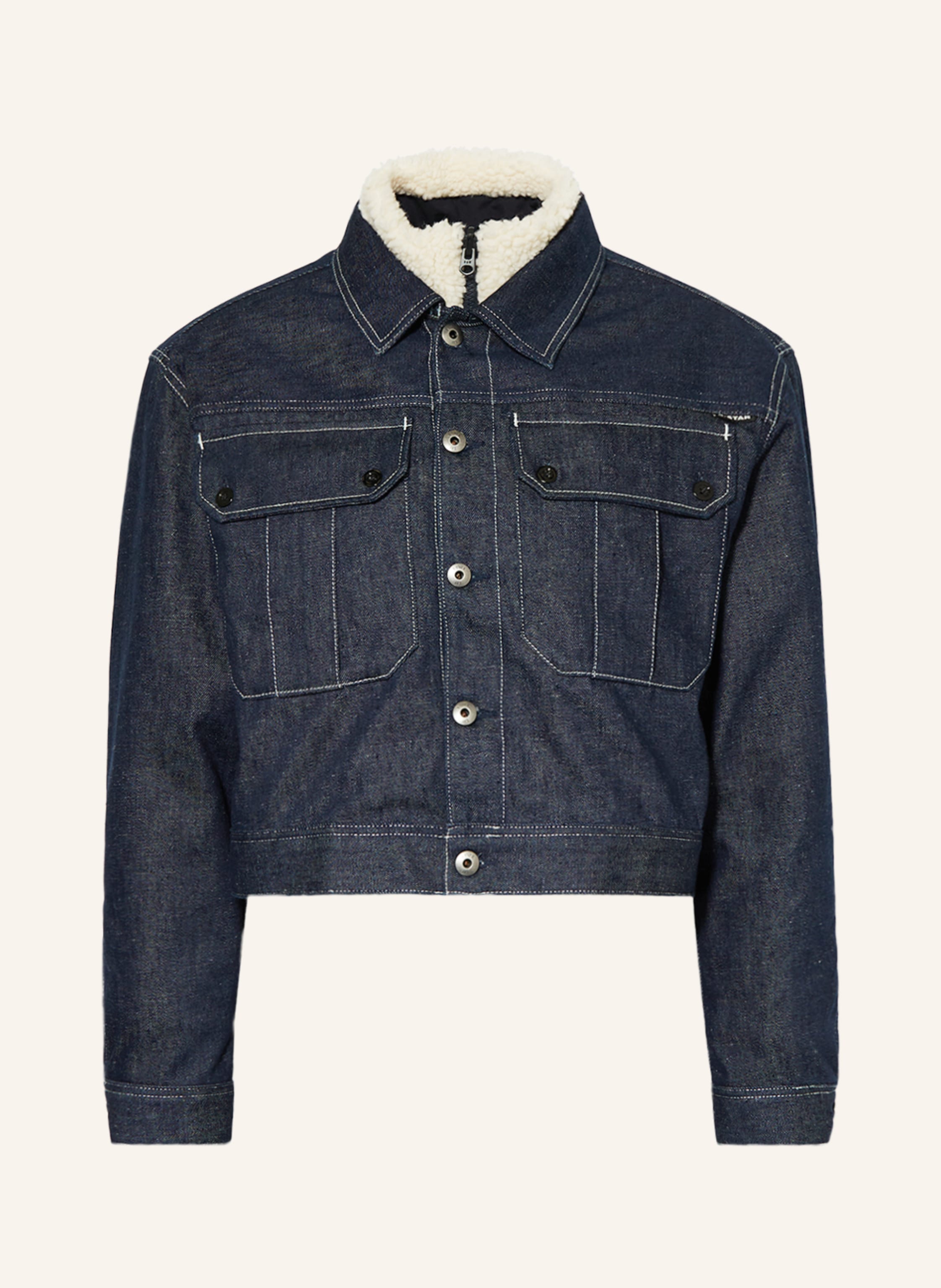 G Star RAW 2 in 1 denim jacket with teddy in dark blue
