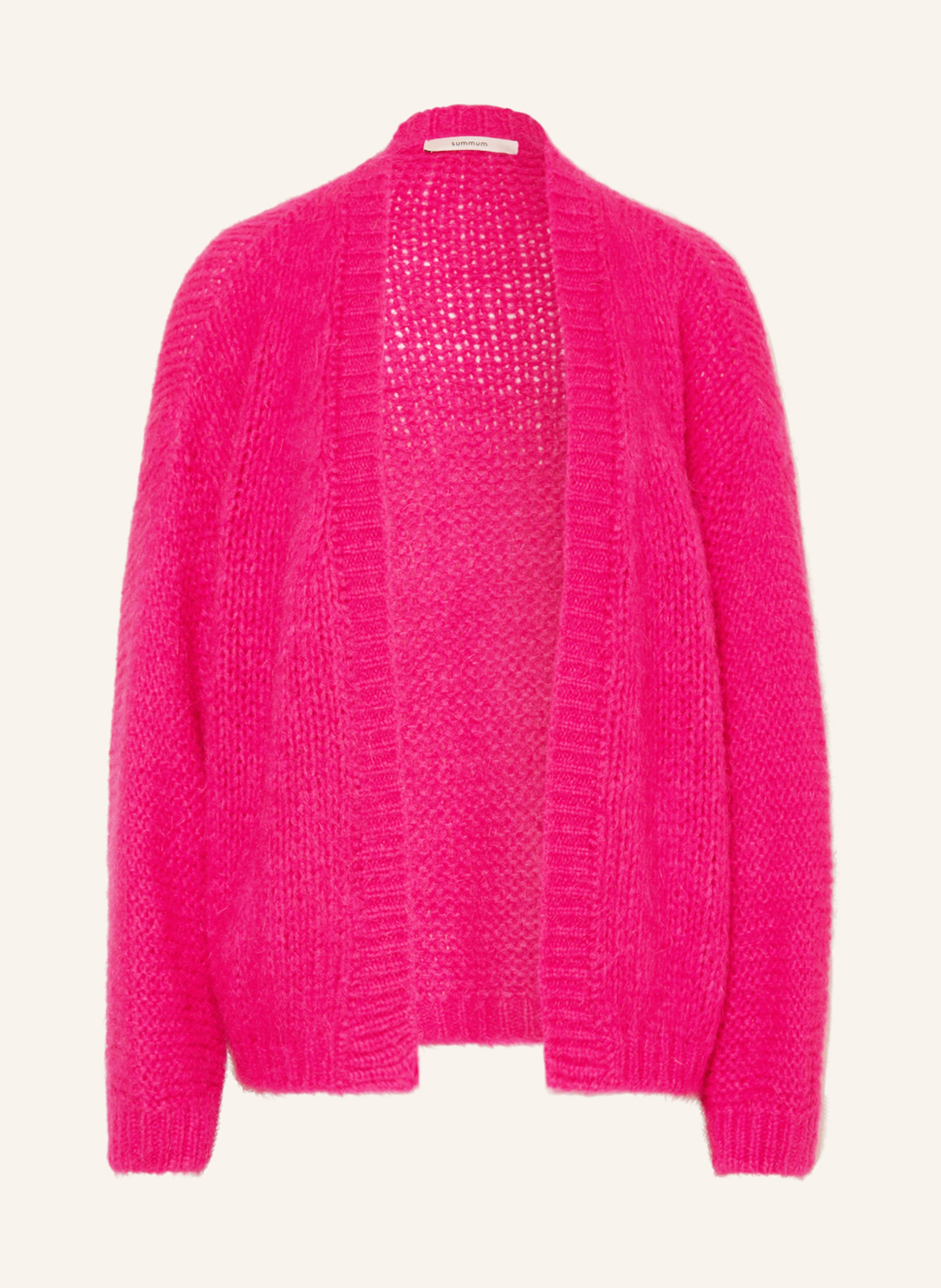 summum woman Oversized knit cardigan with mohair in pink